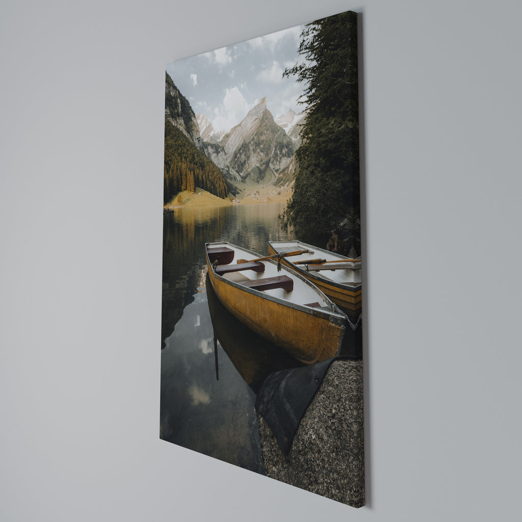 TRANQUIL LAKE JOURNEY Quadro em tela vertical