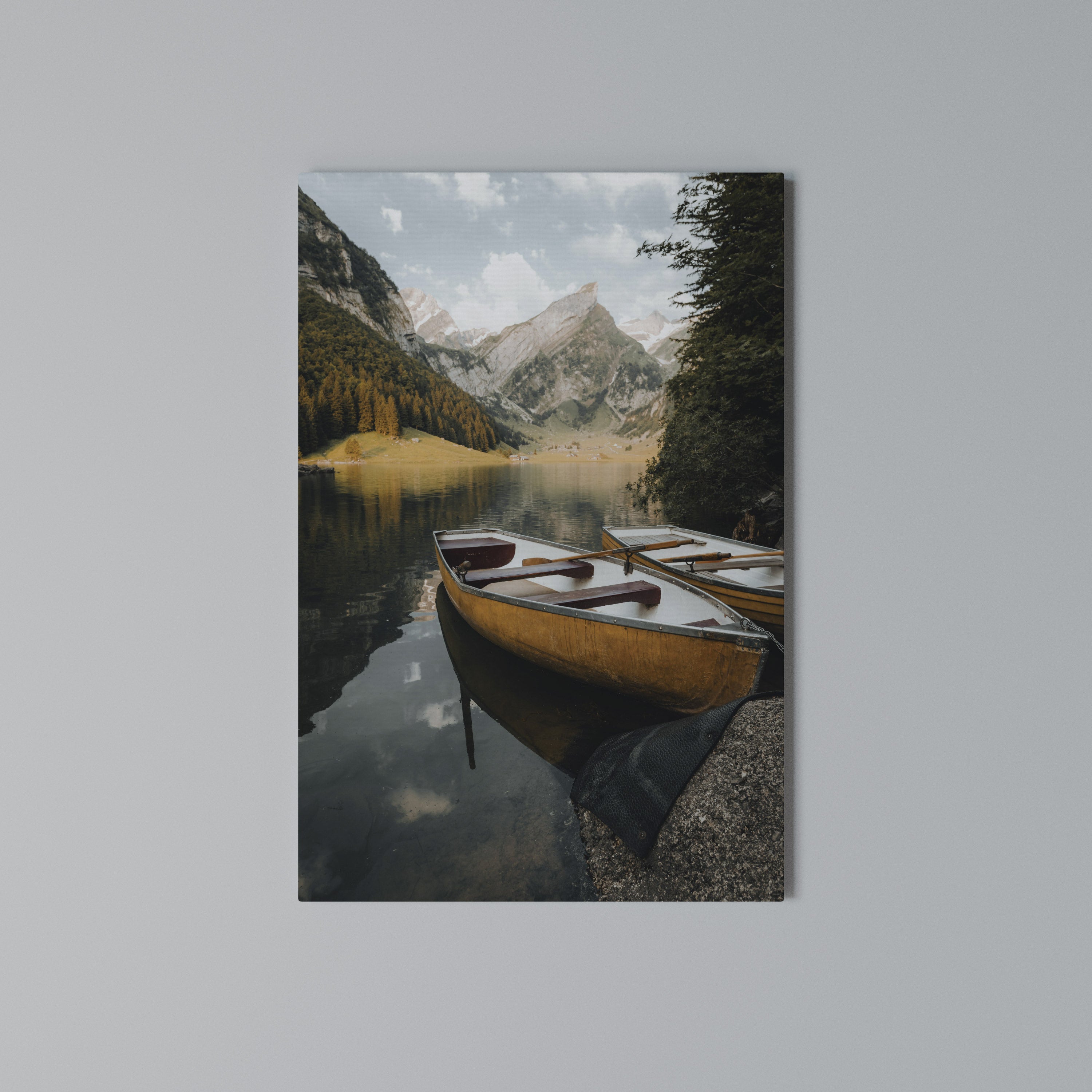 TRANQUIL LAKE JOURNEY Quadro em tela vertical