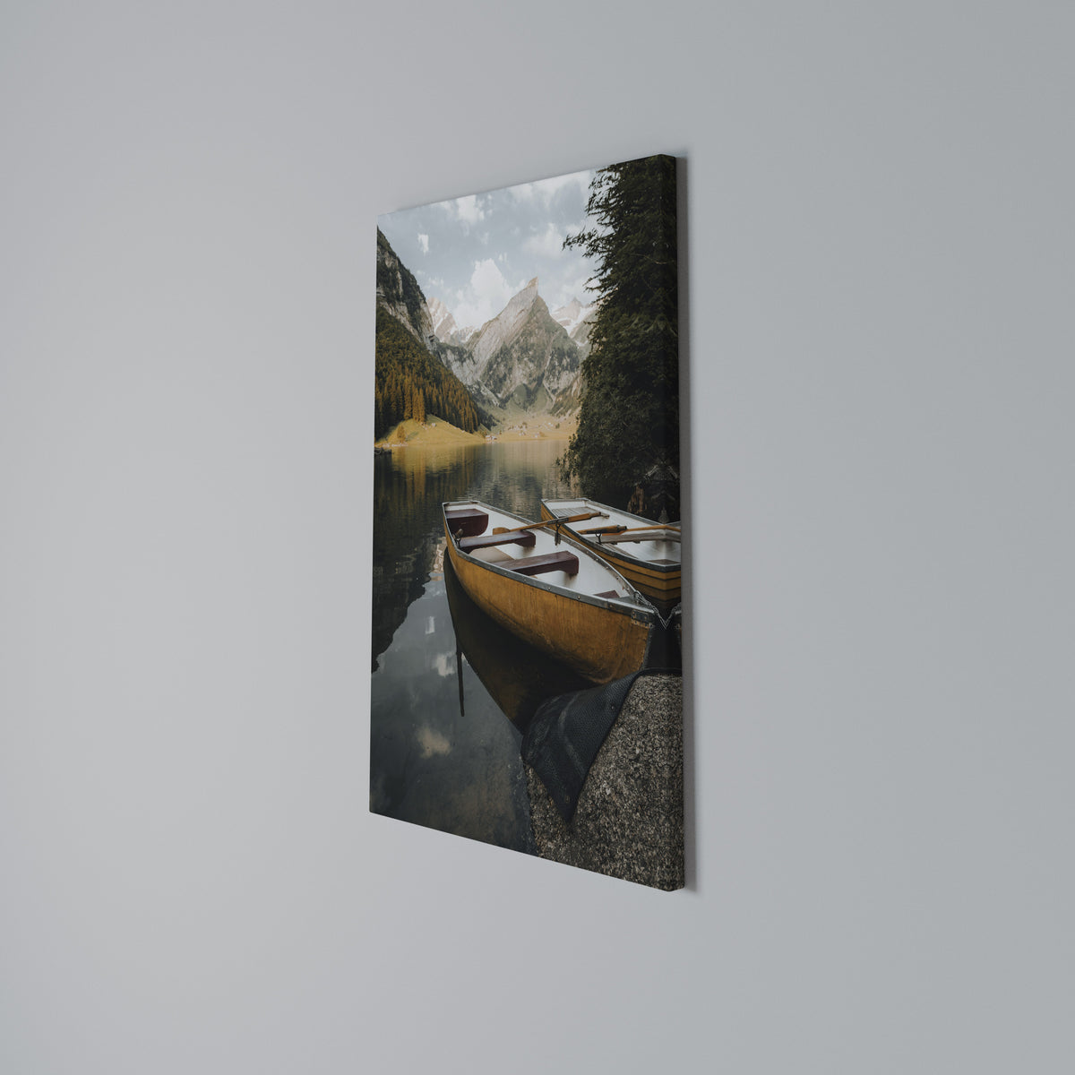 TRANQUIL LAKE JOURNEY Quadro em tela vertical