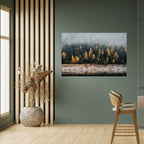 GOLDEN TREES IN FOG Peel and Stick Horizontal Poster