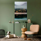 GOLDEN TREES IN FOG Peel and Stick Vertical Poster