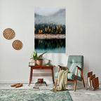 GOLDEN TREES IN FOG Peel and Stick Vertical Poster