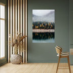 GOLDEN TREES IN FOG Peel and Stick Vertical Poster