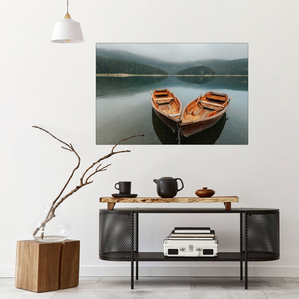 HARMONY OF BOATS Peel and Stick Horizontal Poster