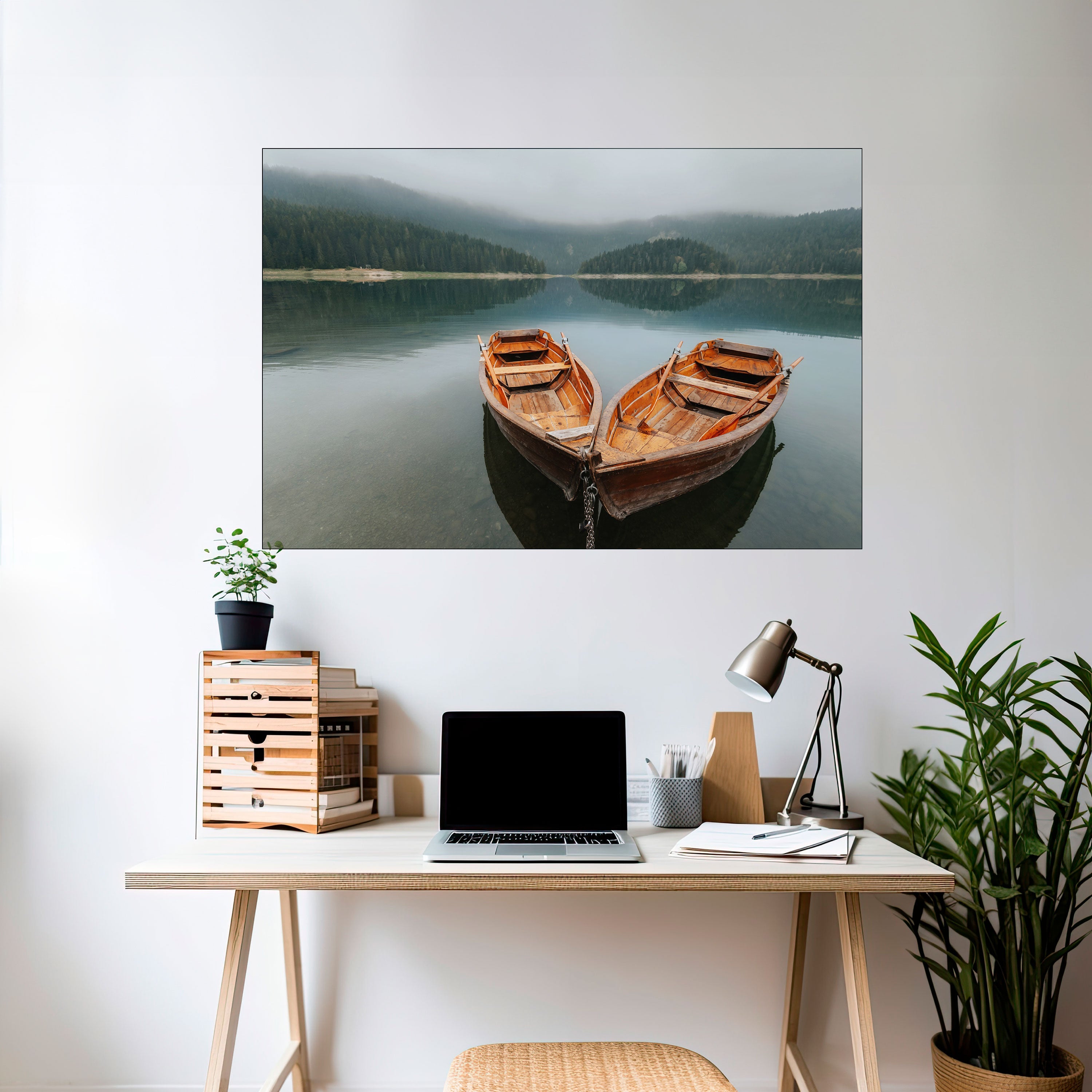 HARMONY OF BOATS Peel and Stick Horizontal Poster