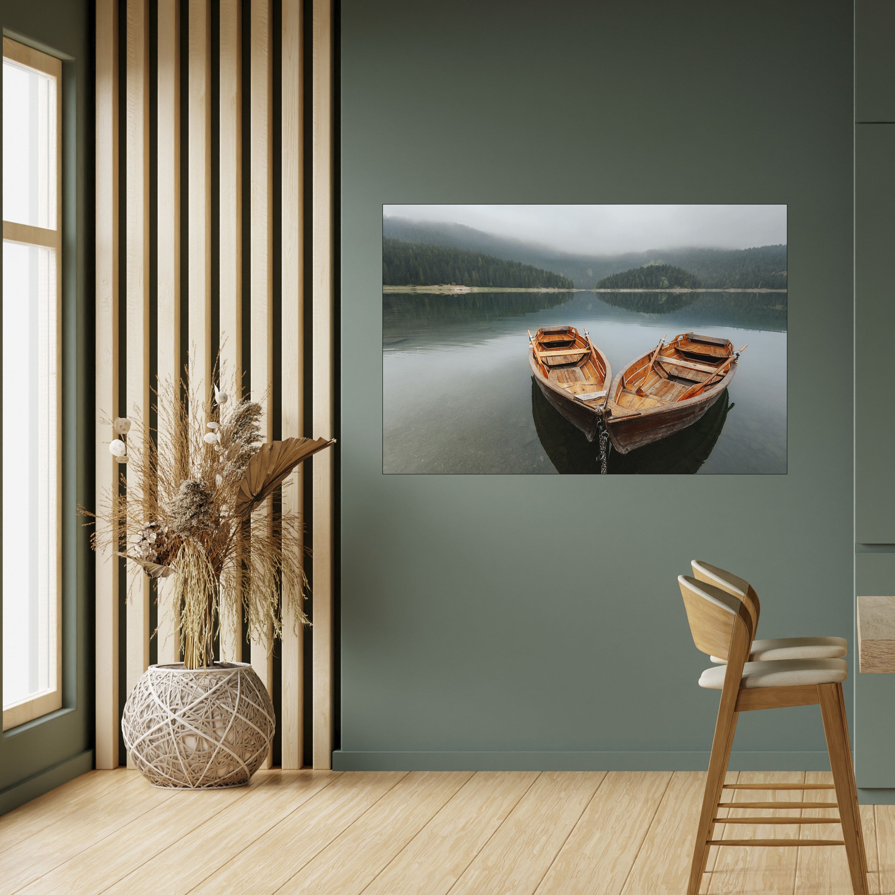 HARMONY OF BOATS Peel and Stick Horizontal Poster