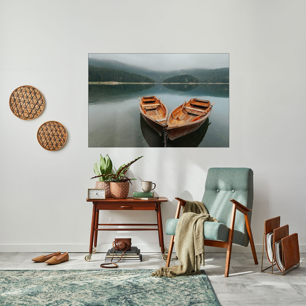 HARMONY OF BOATS Peel and Stick Horizontal Poster