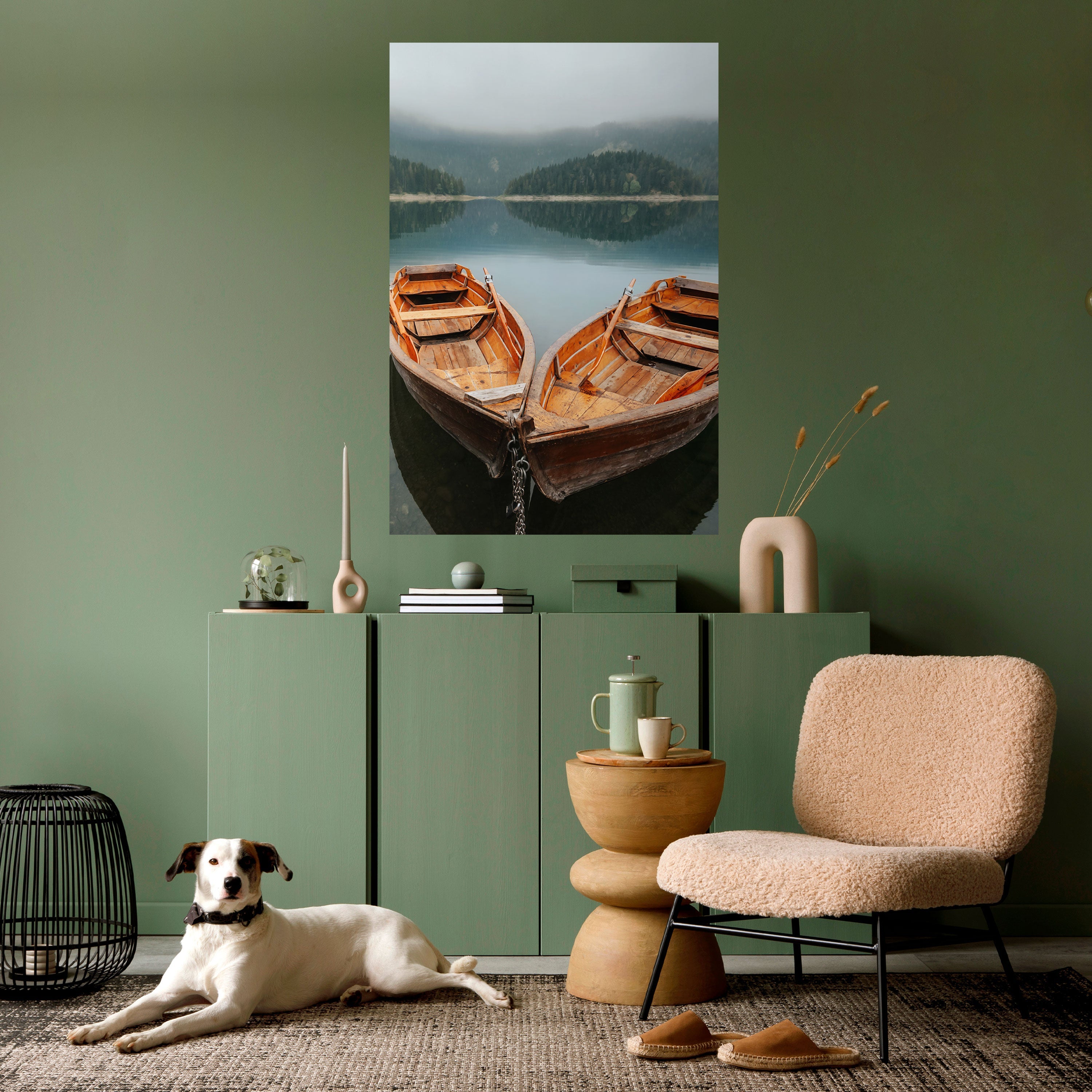 HARMONY OF BOATS Peel and Stick Vertical Poster