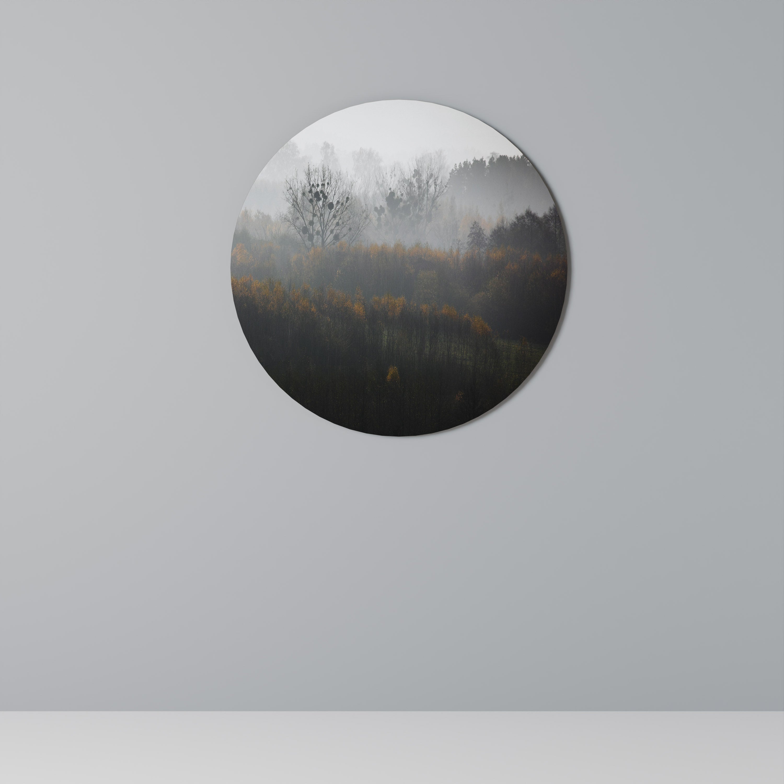 AUTUMNAL HAZE Round Wall Art