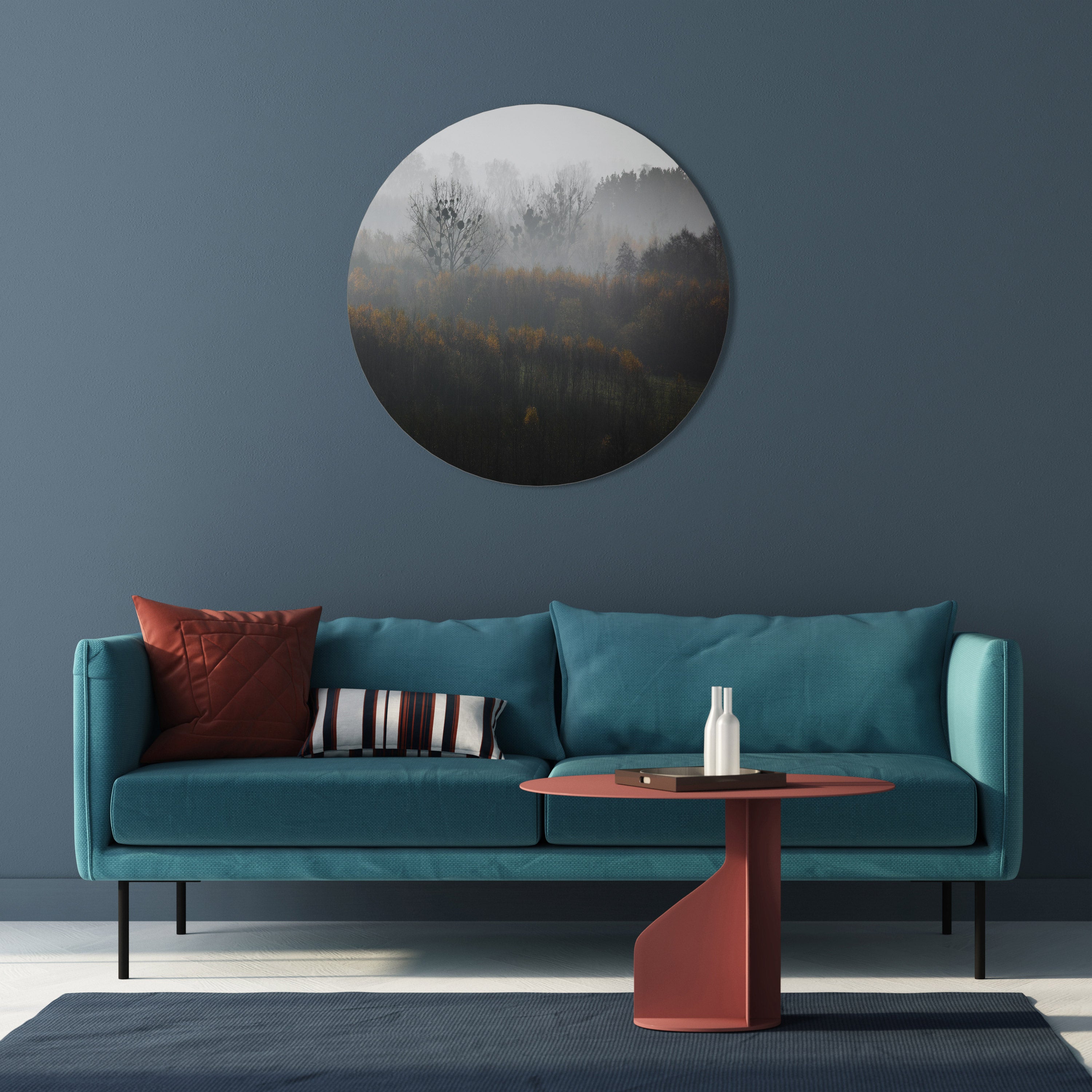 AUTUMNAL HAZE Round Wall Art