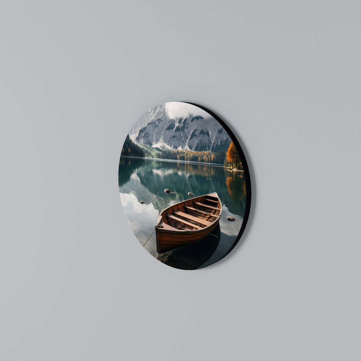 MOUNTAINSIDE REFLECTIONS Arte de Parede Redonda