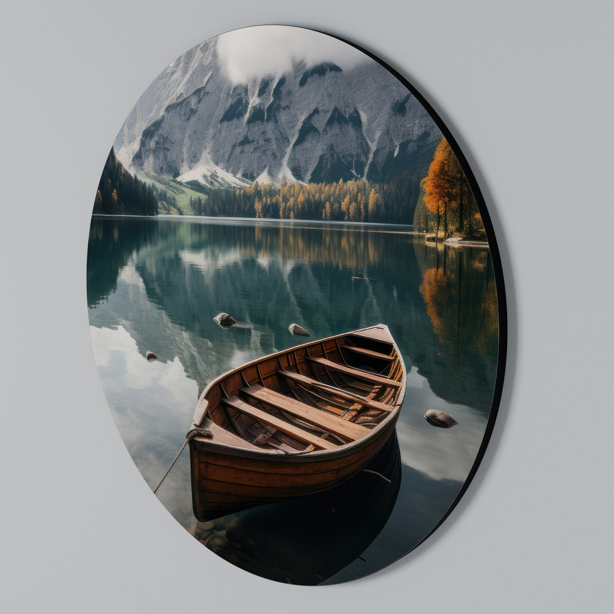 MOUNTAINSIDE REFLECTIONS Arte de Parede Redonda