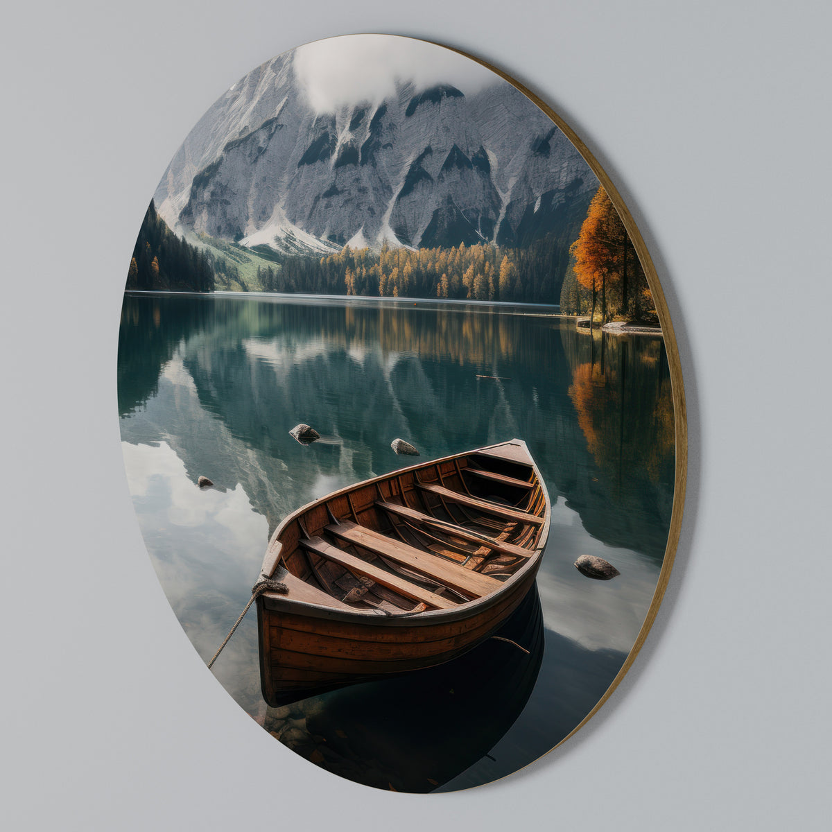 MOUNTAINSIDE REFLECTIONS Arte de Parede Redonda