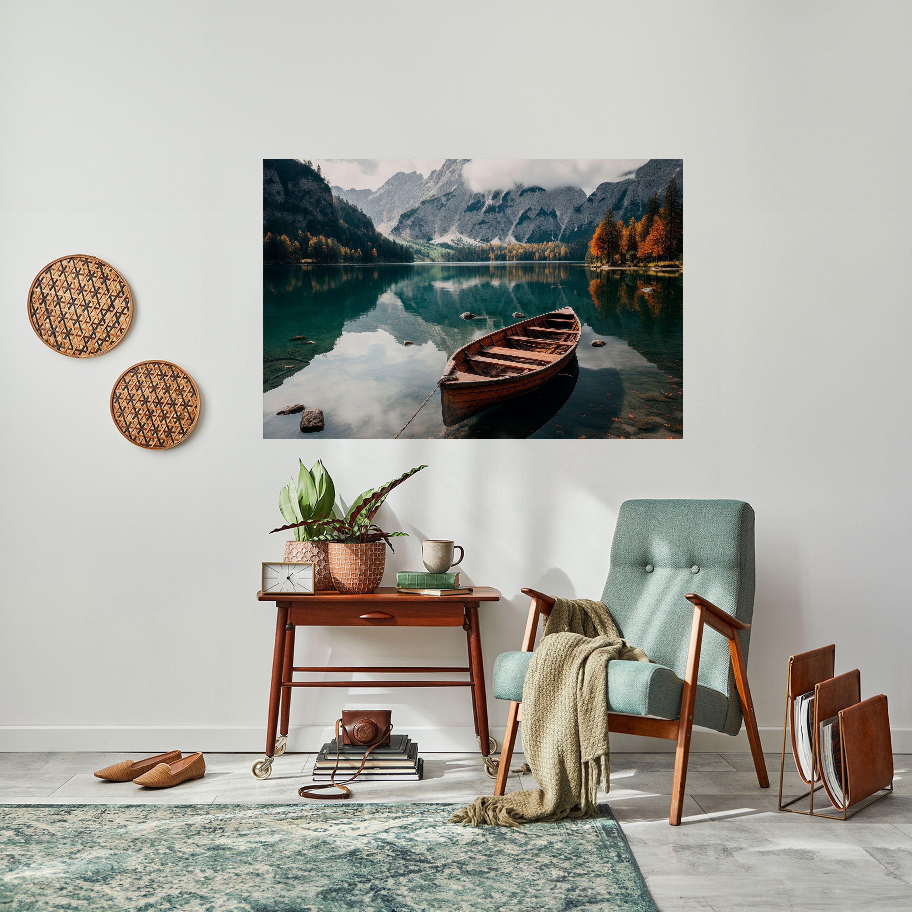 MOUNTAINSIDE REFLECTIONS Peel and Stick Horizontal Poster