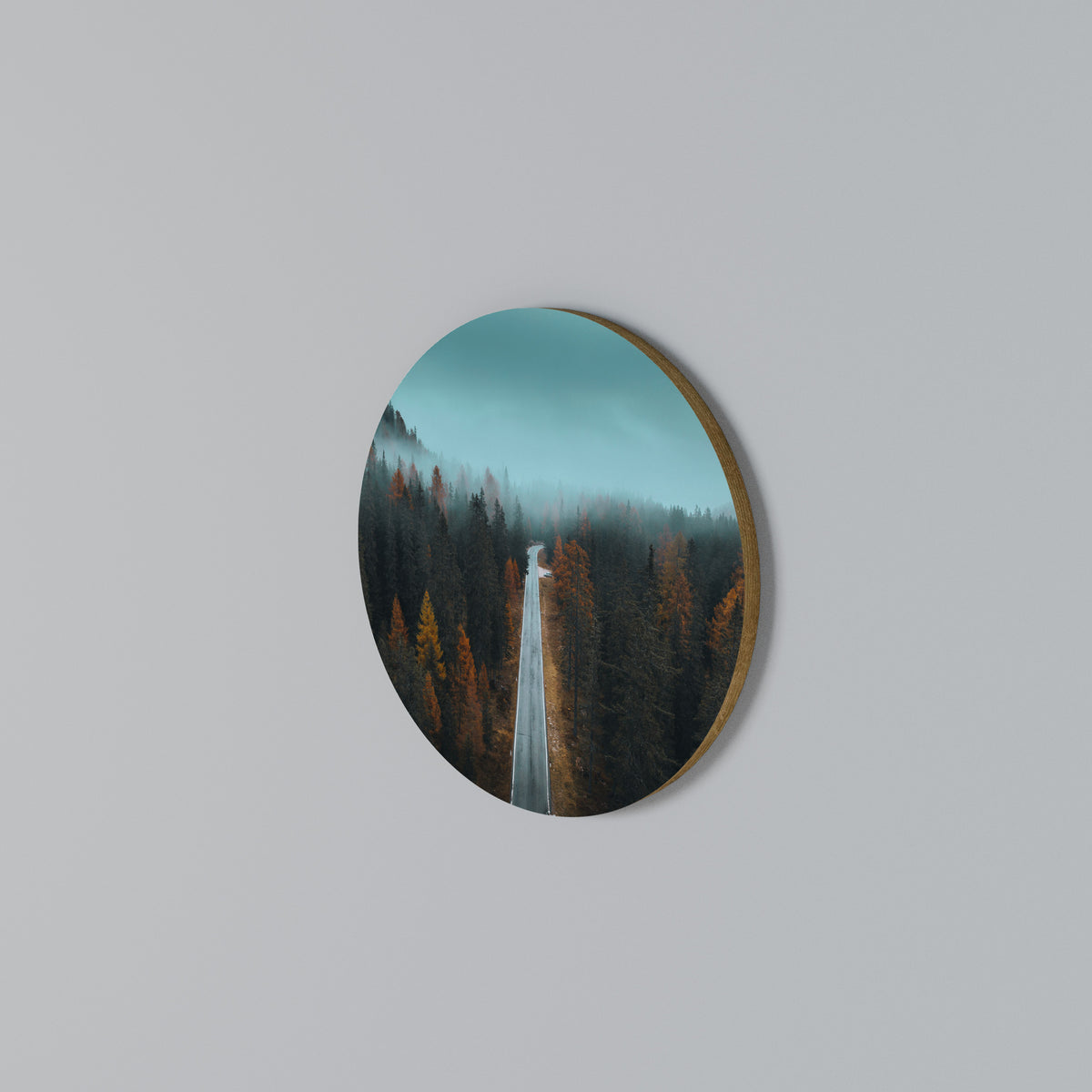SERENE ROADWAY ESCAPE Arte de Parede Redonda