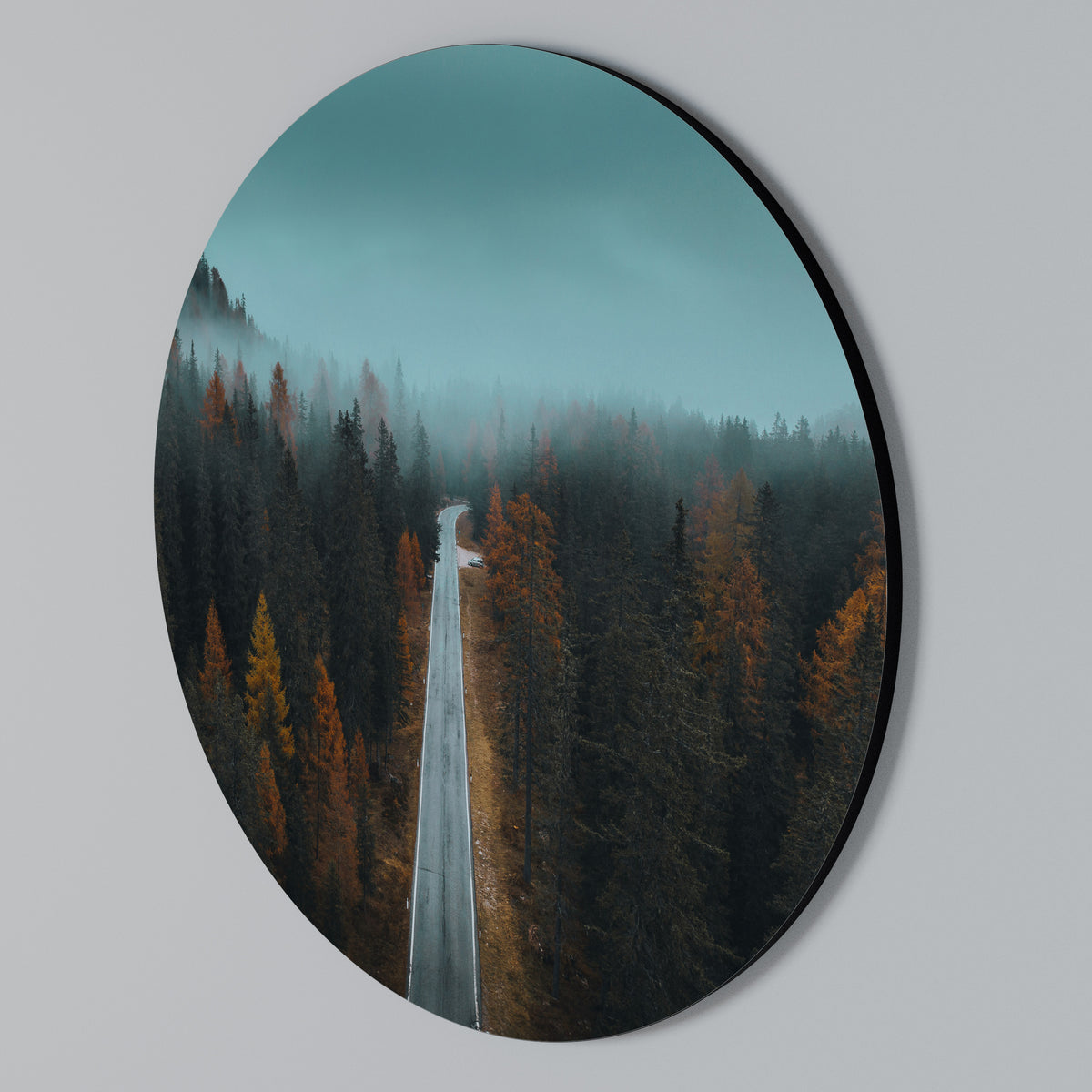 SERENE ROADWAY ESCAPE Arte de Parede Redonda