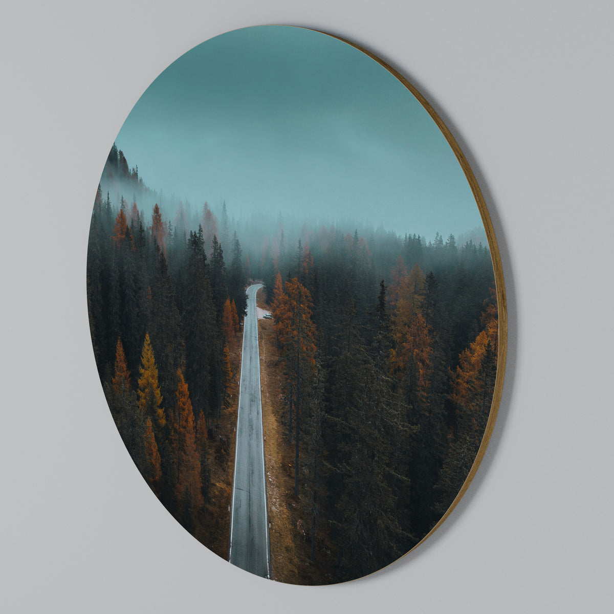 SERENE ROADWAY ESCAPE Arte de Parede Redonda