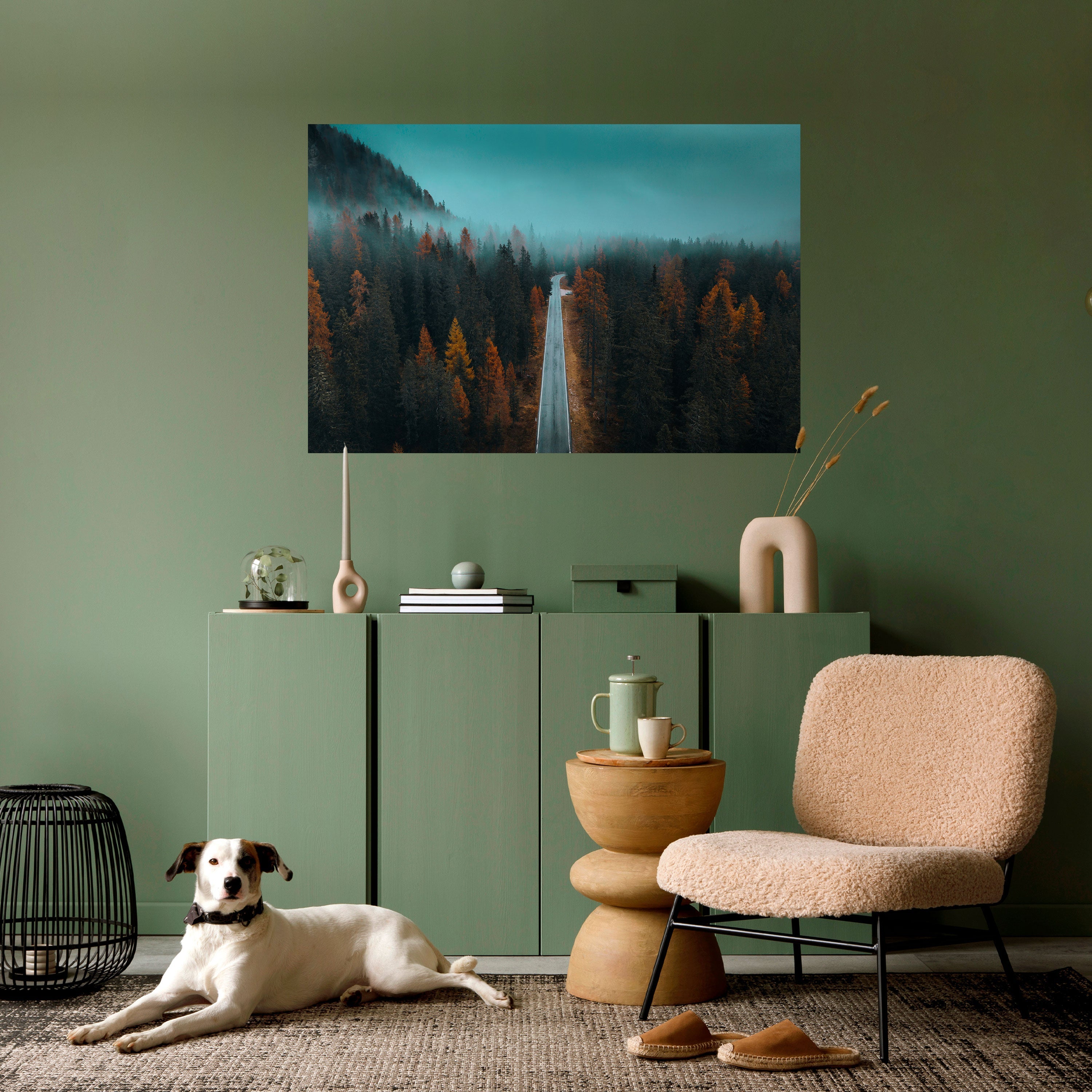 SERENE ROADWAY ESCAPE Peel and Stick Horizontal Poster