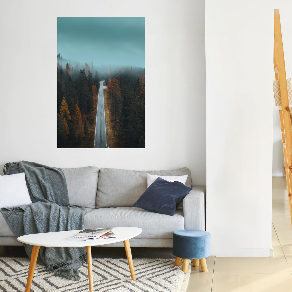 SERENE ROADWAY ESCAPE Poster Vertical Autocolante