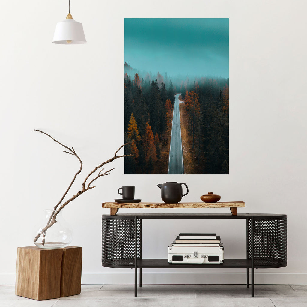 SERENE ROADWAY ESCAPE Poster Vertical Autocolante