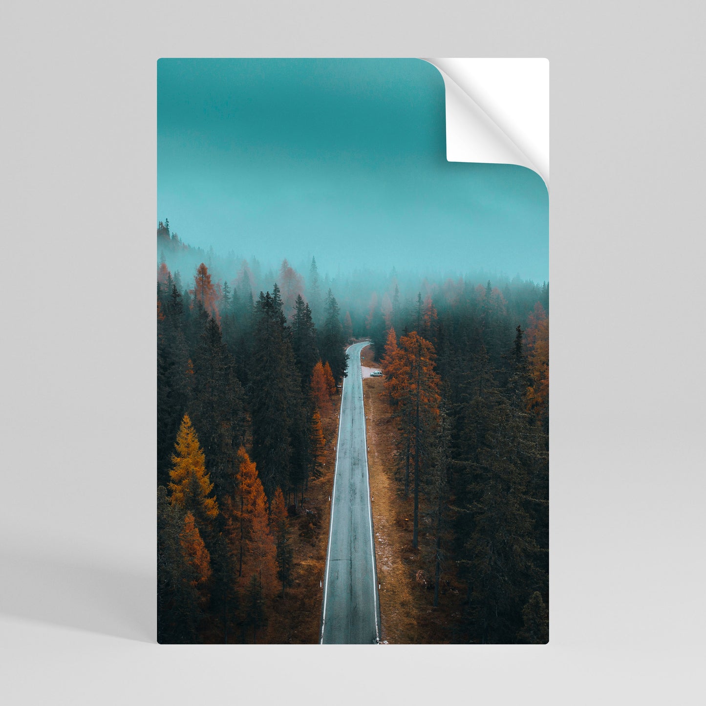 SERENE ROADWAY ESCAPE Póster Autocolante Vertical
