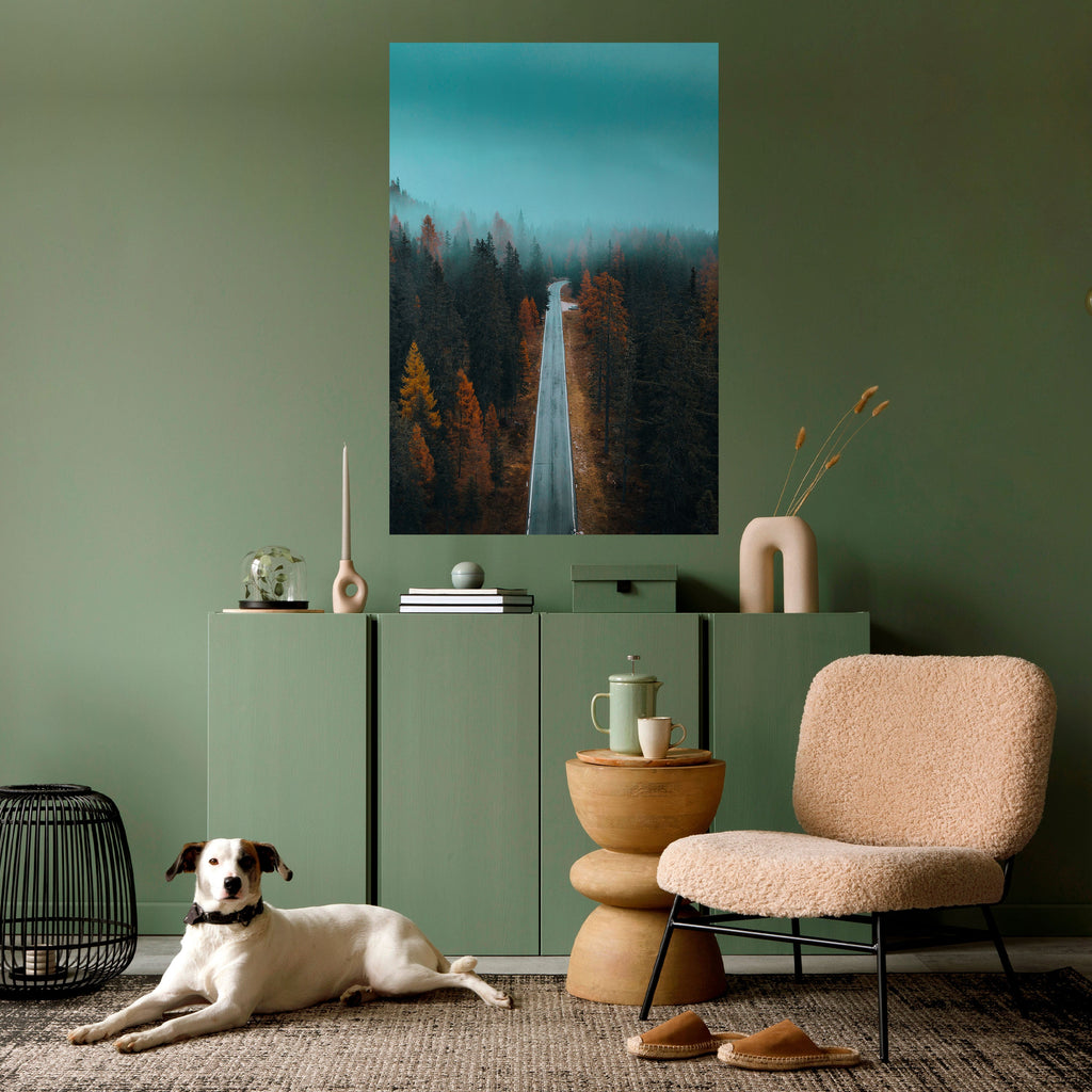 SERENE ROADWAY ESCAPE Poster Vertical Autocolante