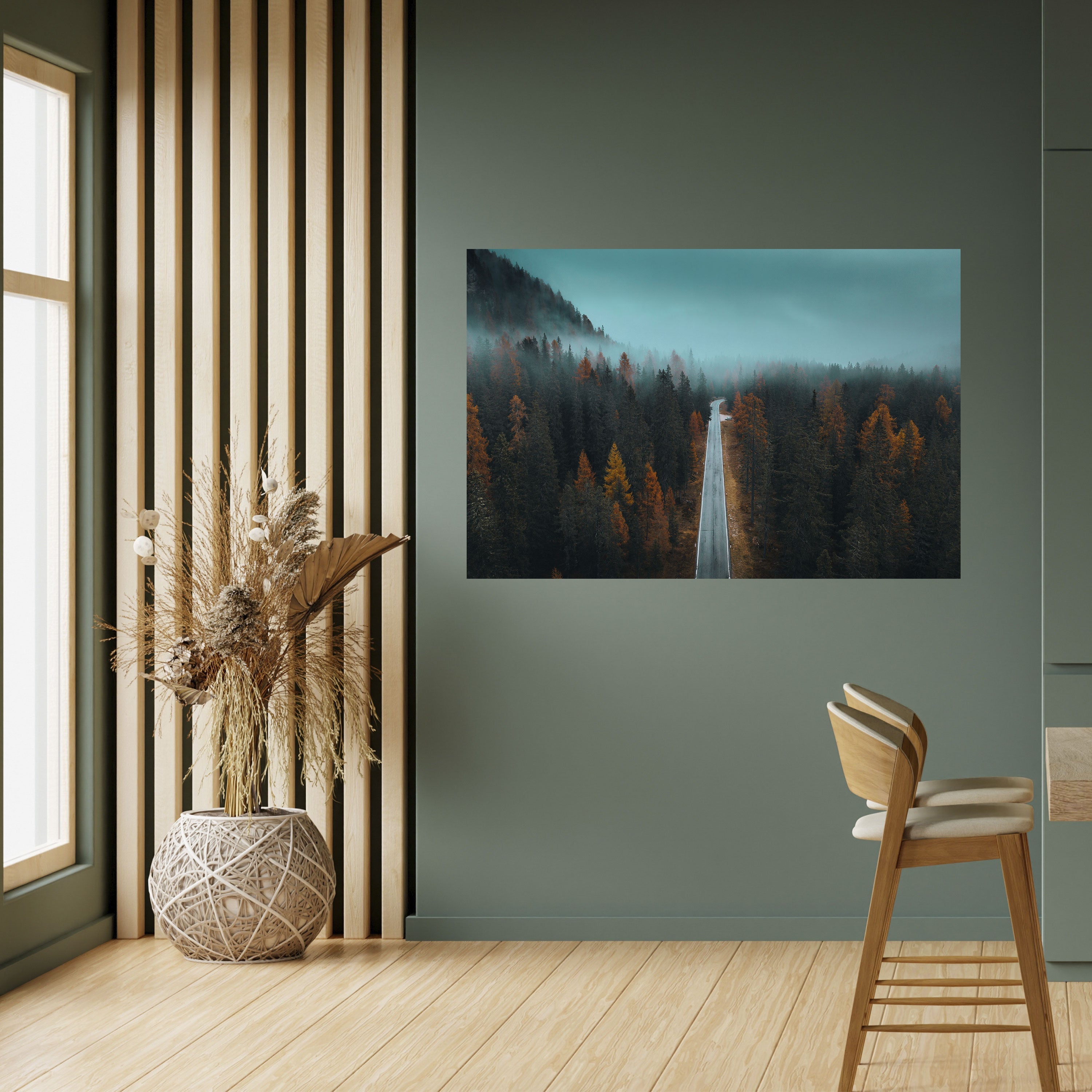 SERENE ROADWAY ESCAPE Peel and Stick Horizontal Poster