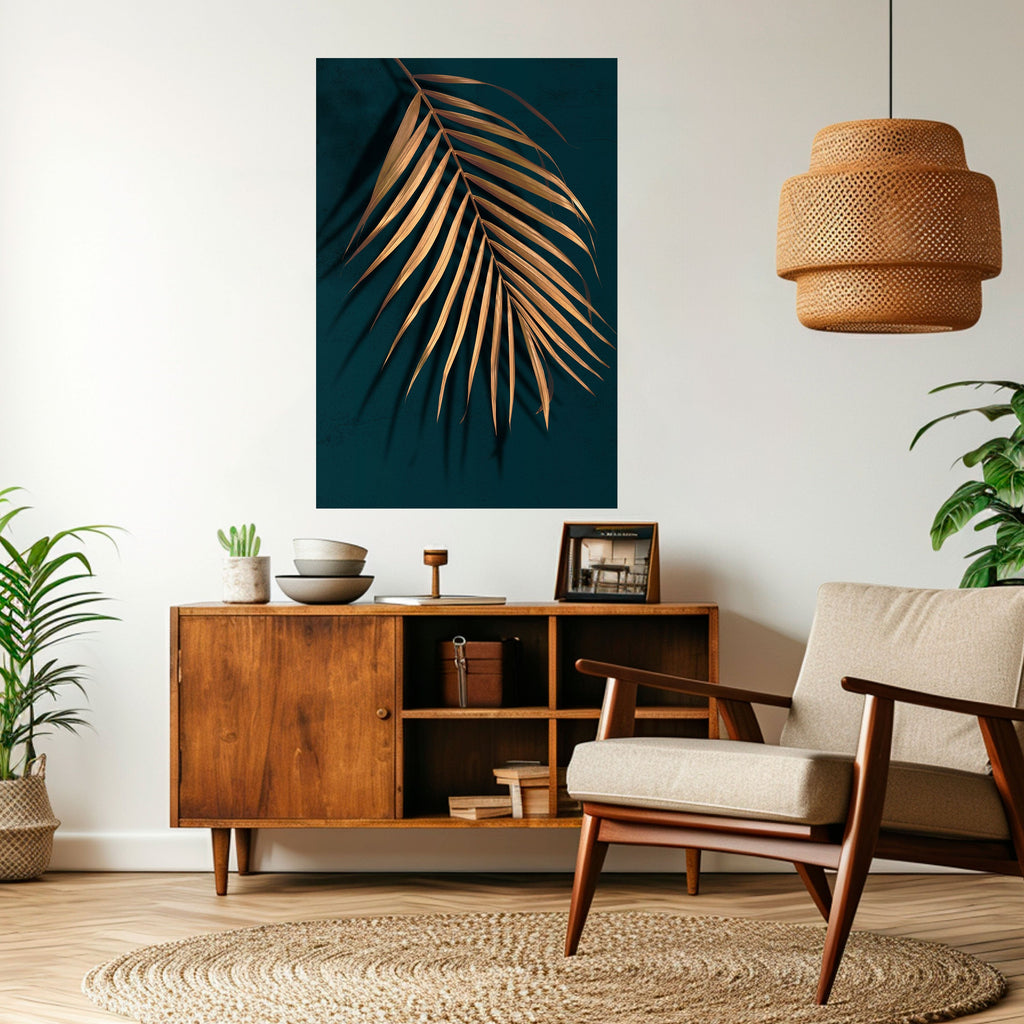 GOLDEN PALM WHISPERS Poster Vertical Autocolante