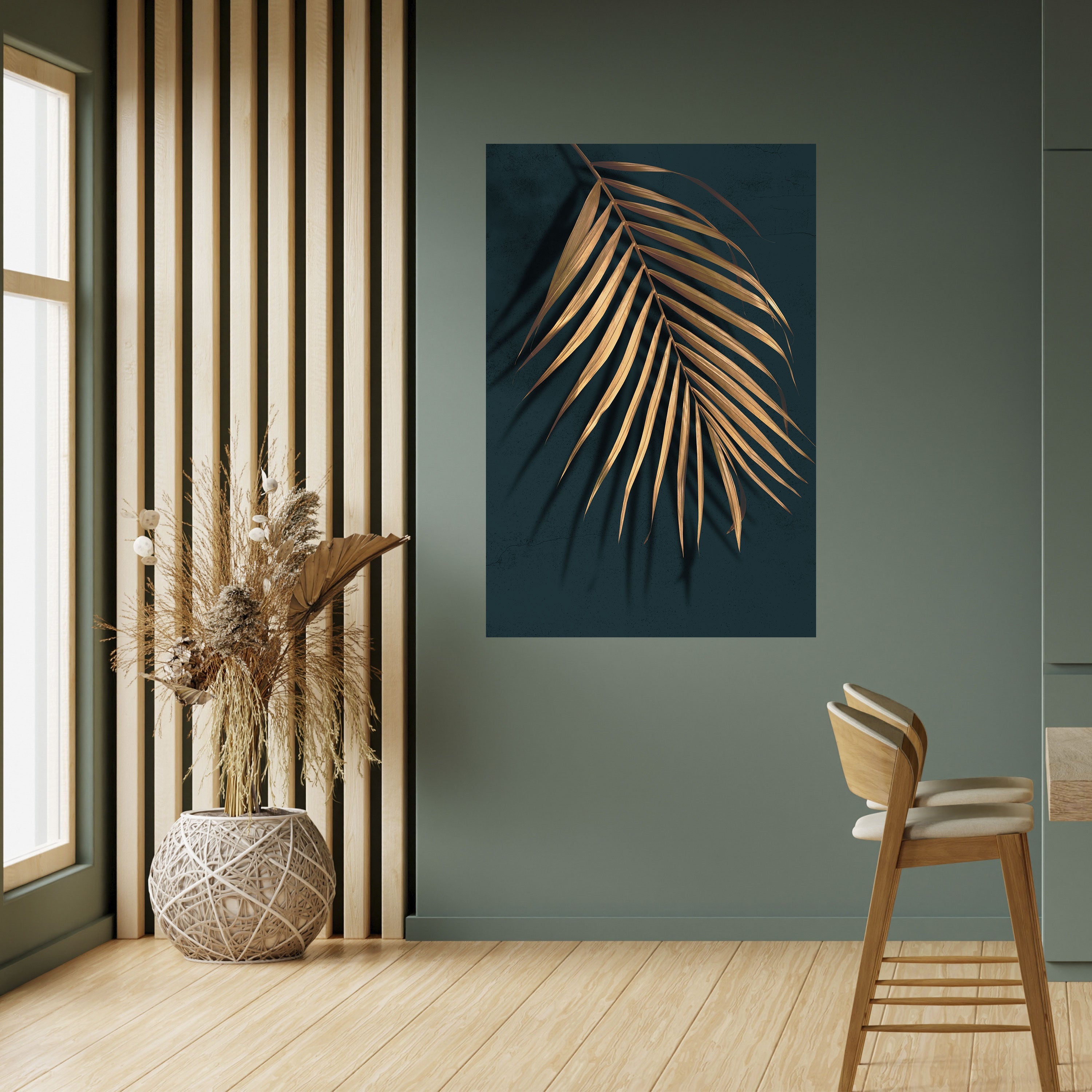 GOLDEN PALM WHISPERS Poster Vertical Autocolante