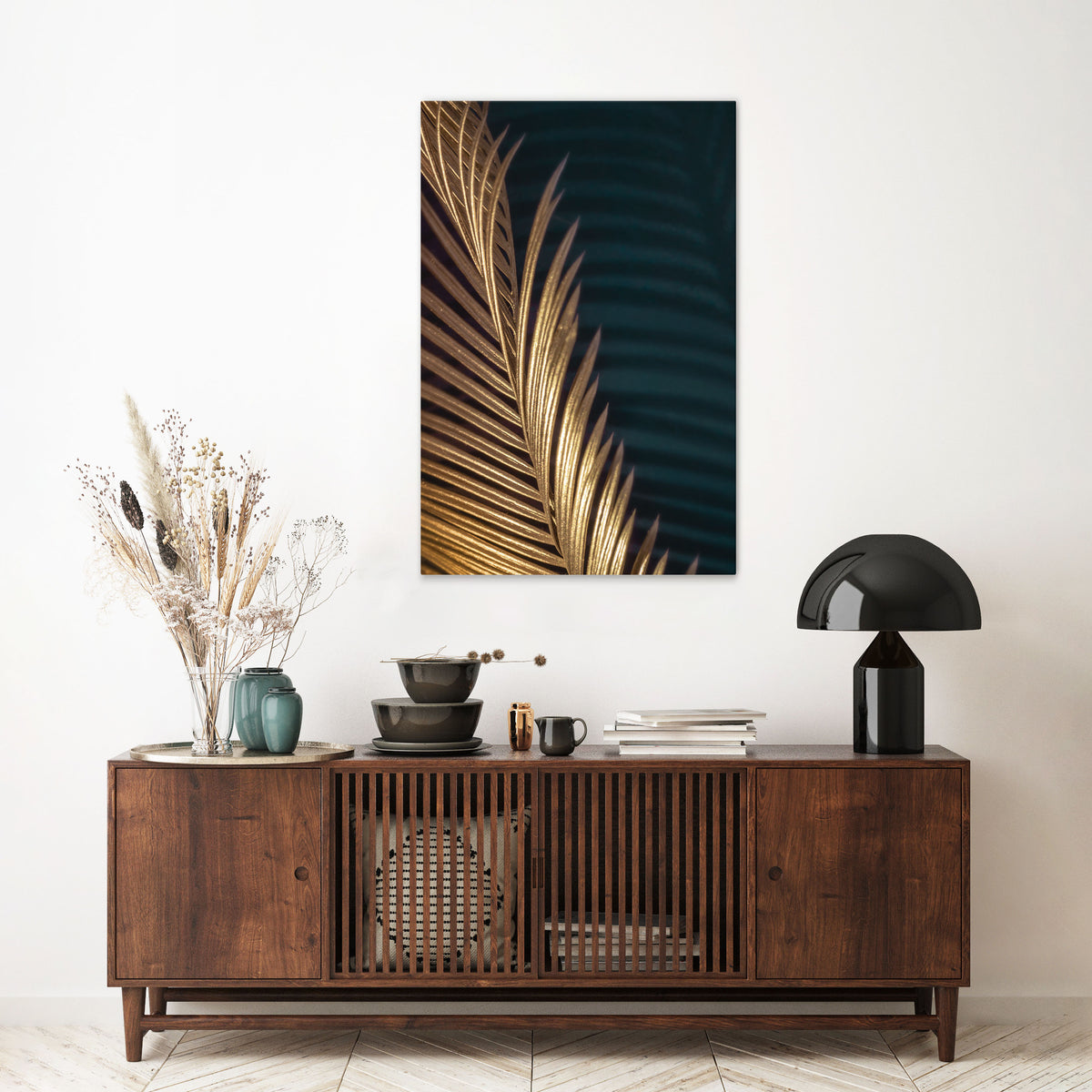 LUXE LEAF DANCE Quadro em tela vertical