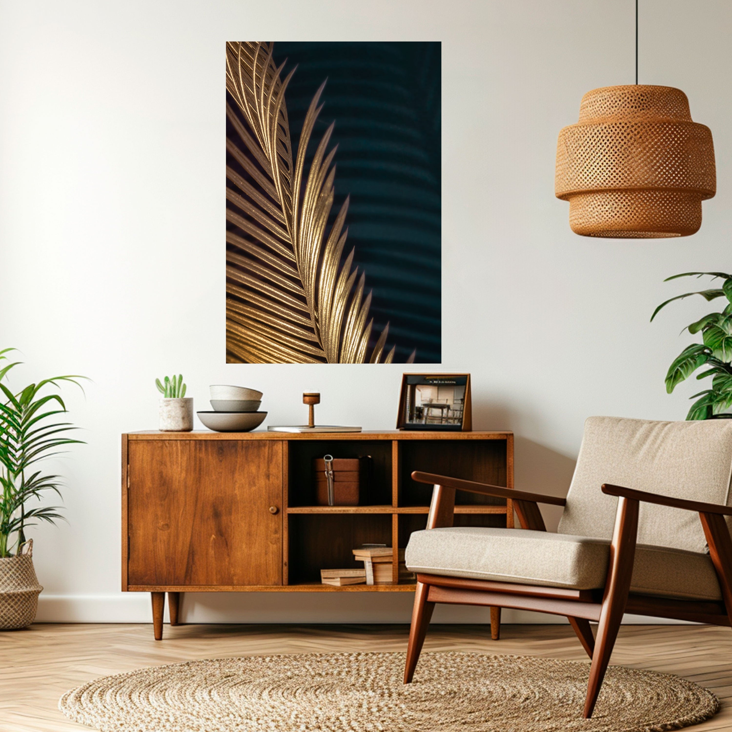 LUXE LEAF DANCE Peel and Stick Vertical Poster