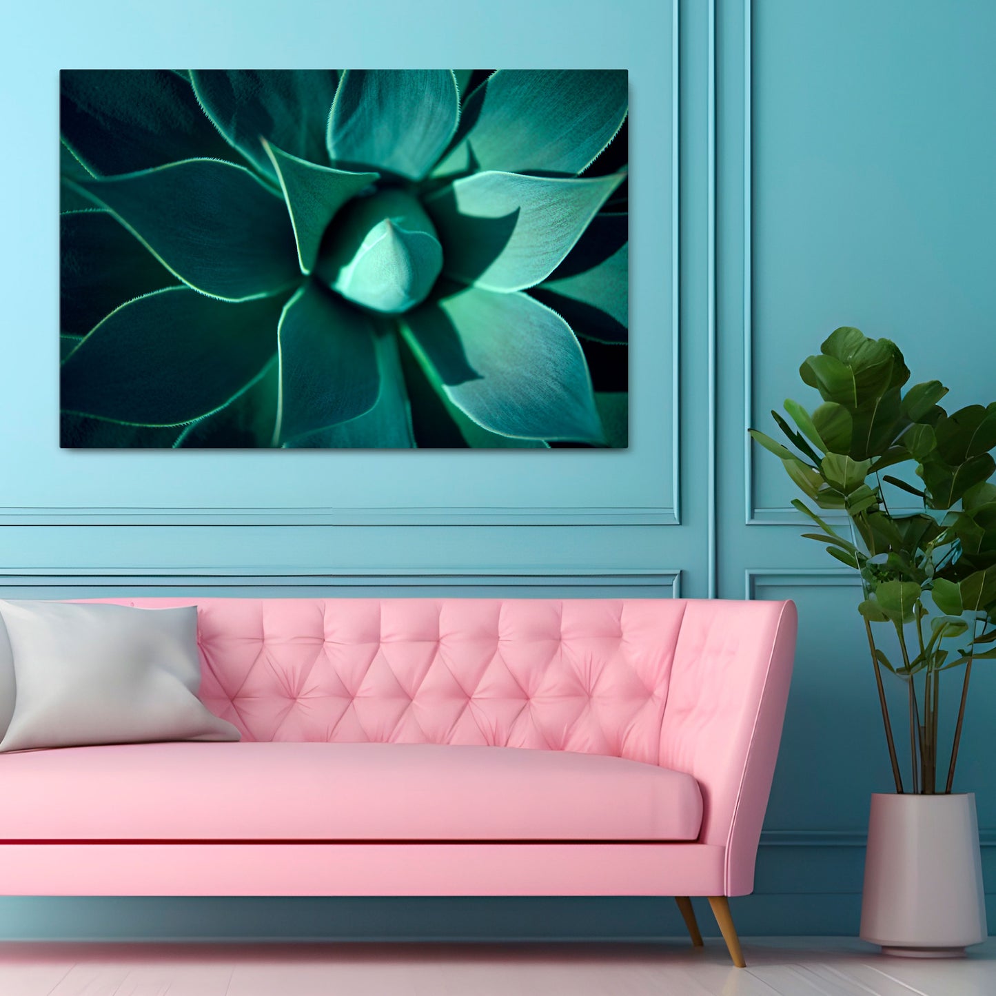 MYSTICAL GREEN WHORL Horizontal Canvas Print