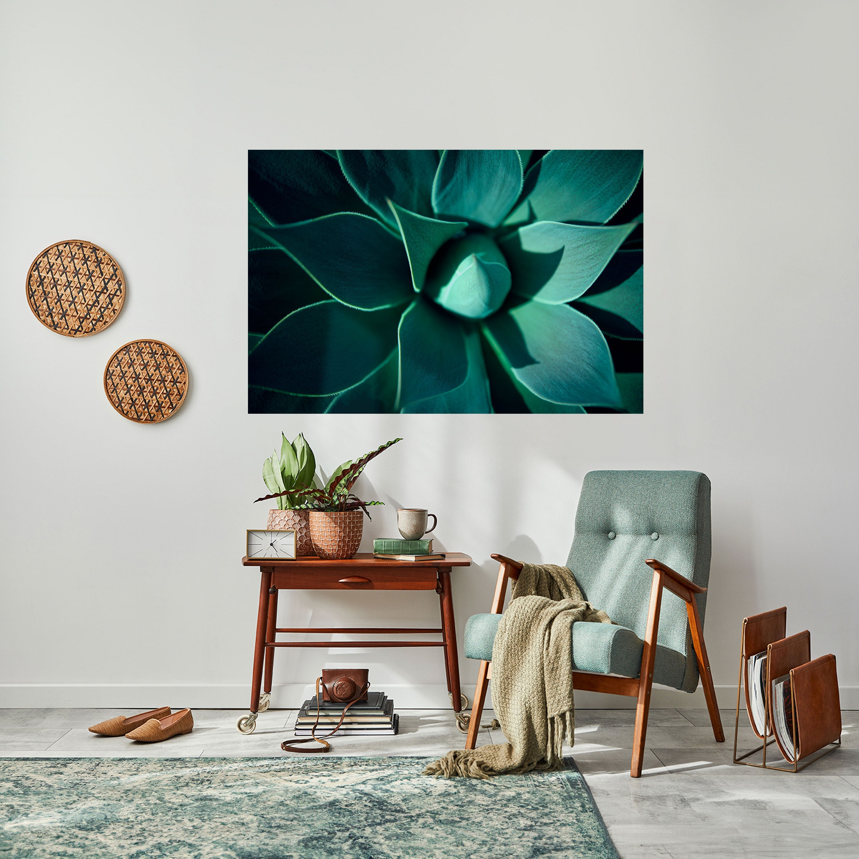 MYSTICAL GREEN WHORL Peel and Stick Horizontal Poster