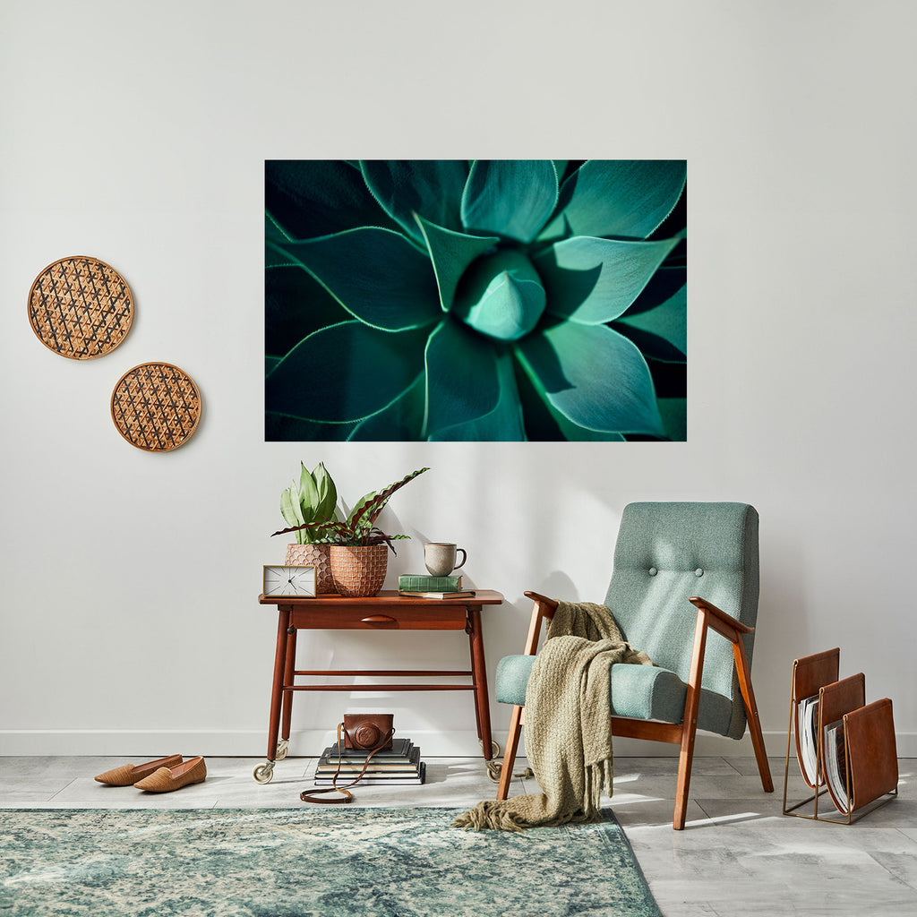 MYSTICAL GREEN WHORL Peel and Stick Horizontal Poster