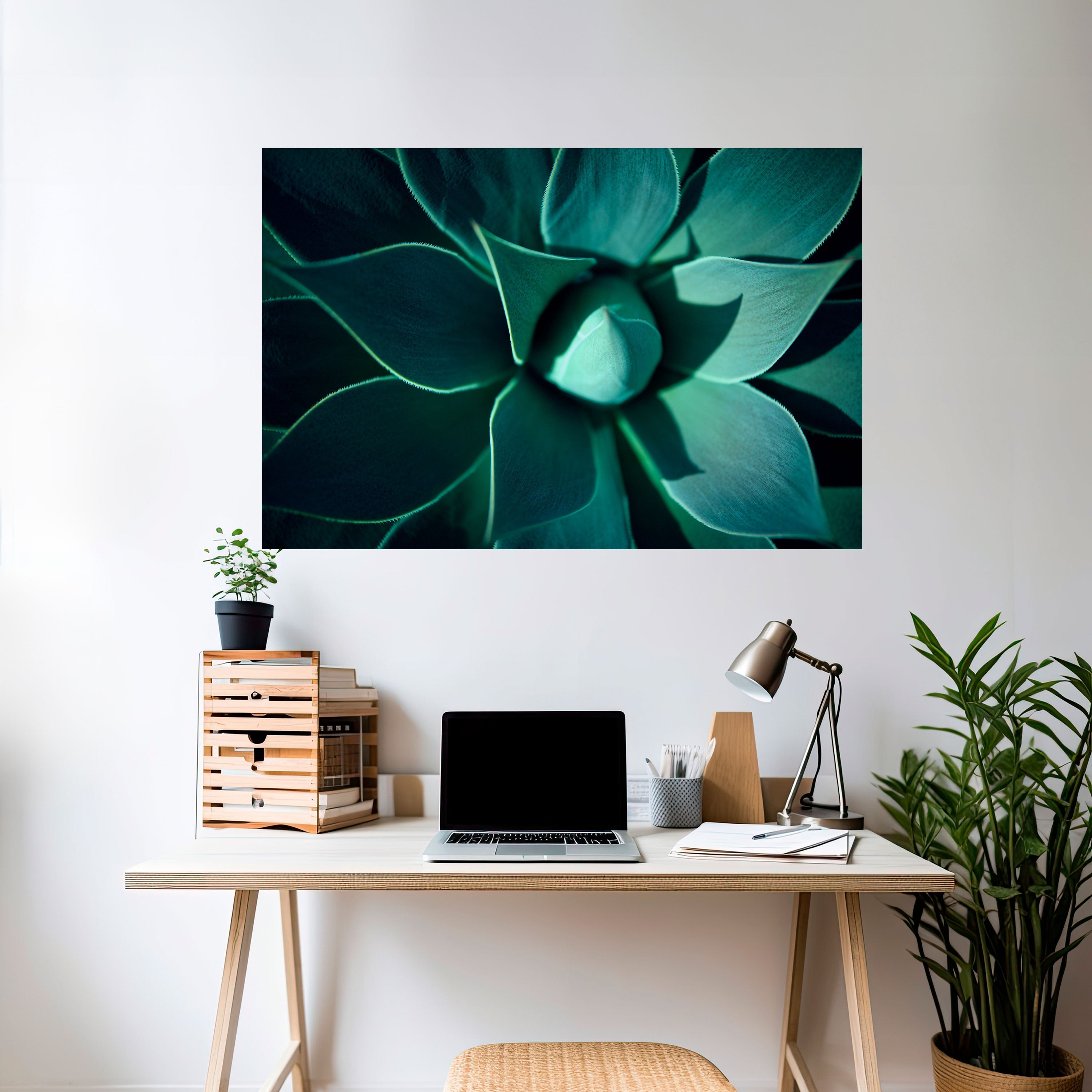 MYSTICAL GREEN WHORL Peel and Stick Horizontal Poster