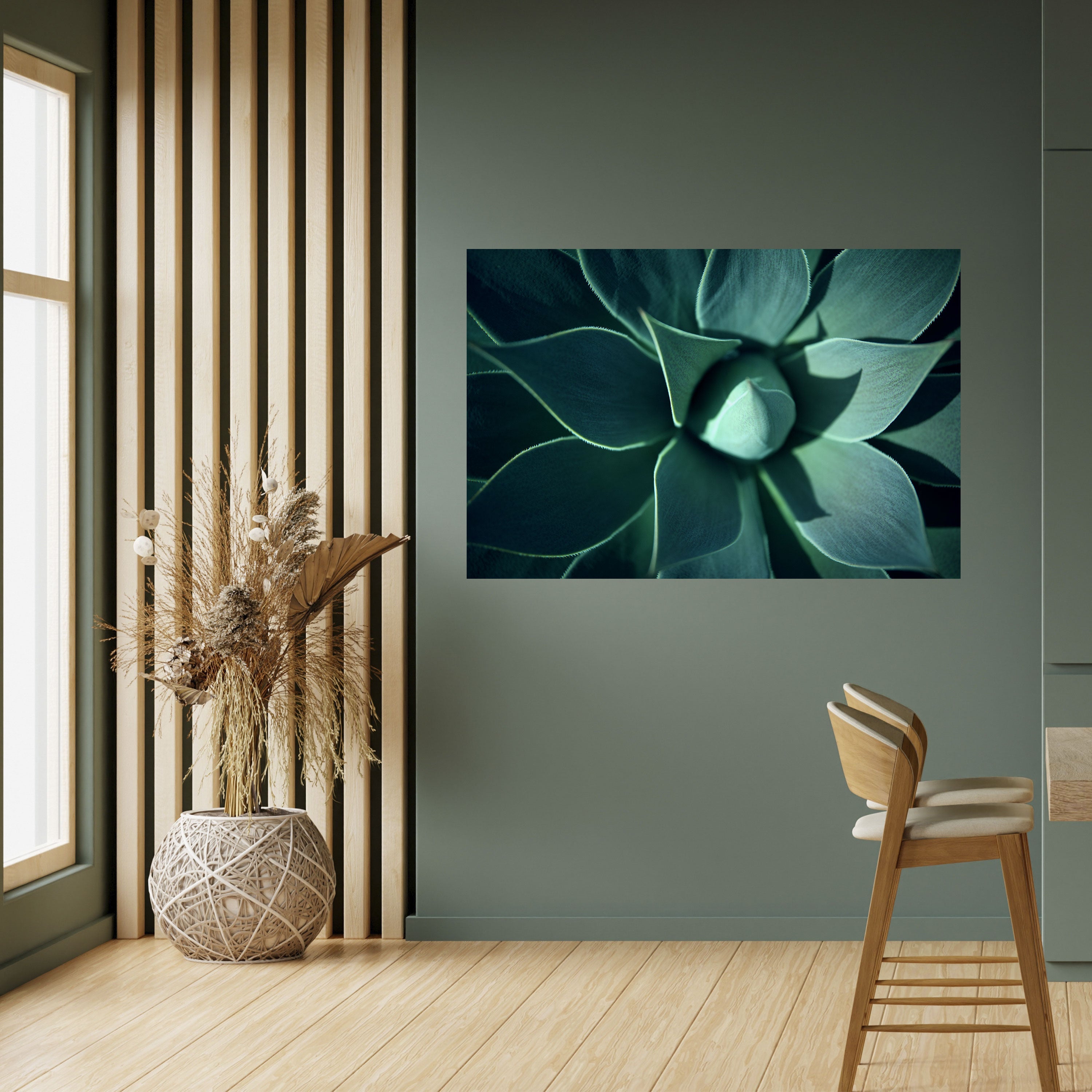 MYSTICAL GREEN WHORL Peel and Stick Horizontal Poster