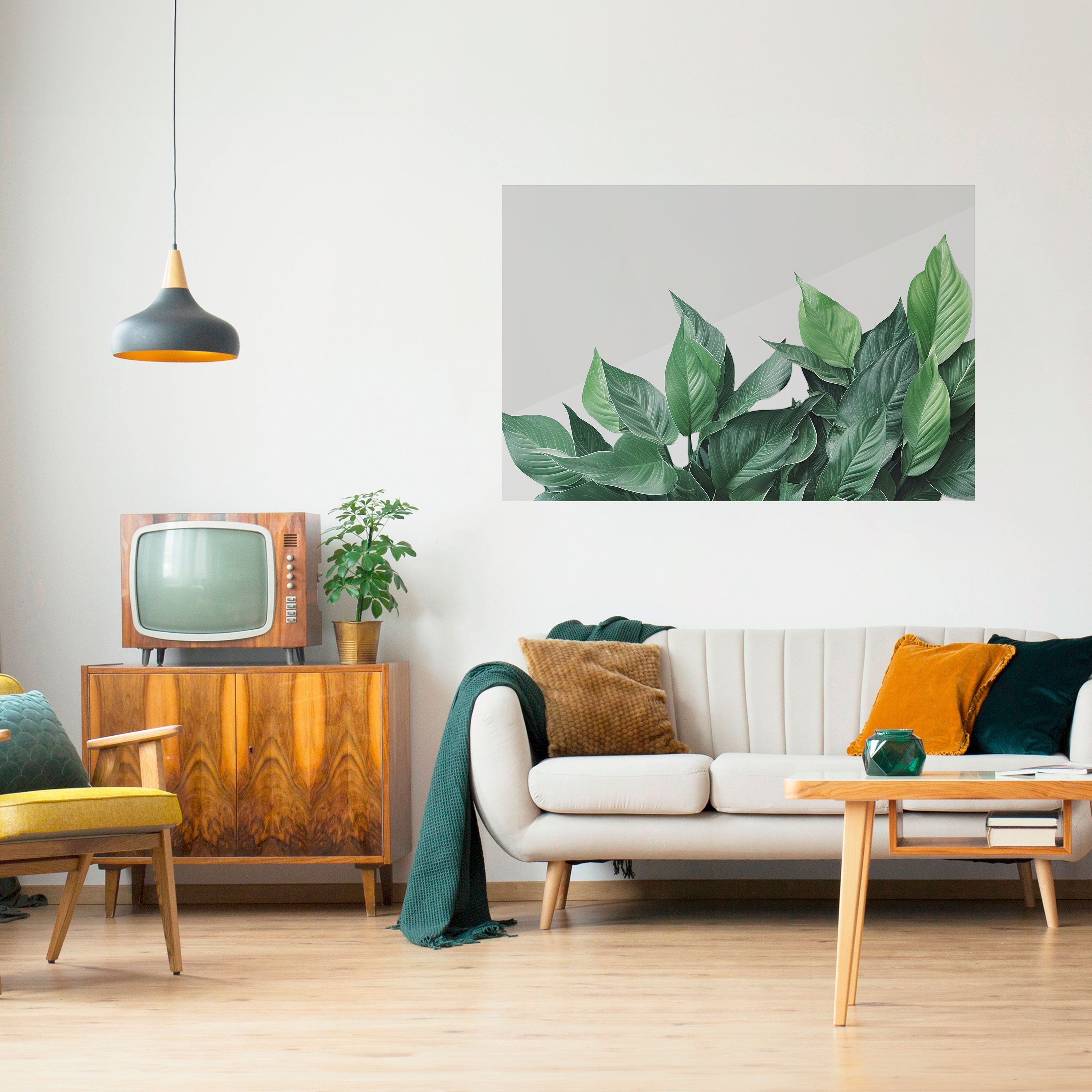 LUSH LEAFY WHIMSY Peel and Stick Horizontal Poster