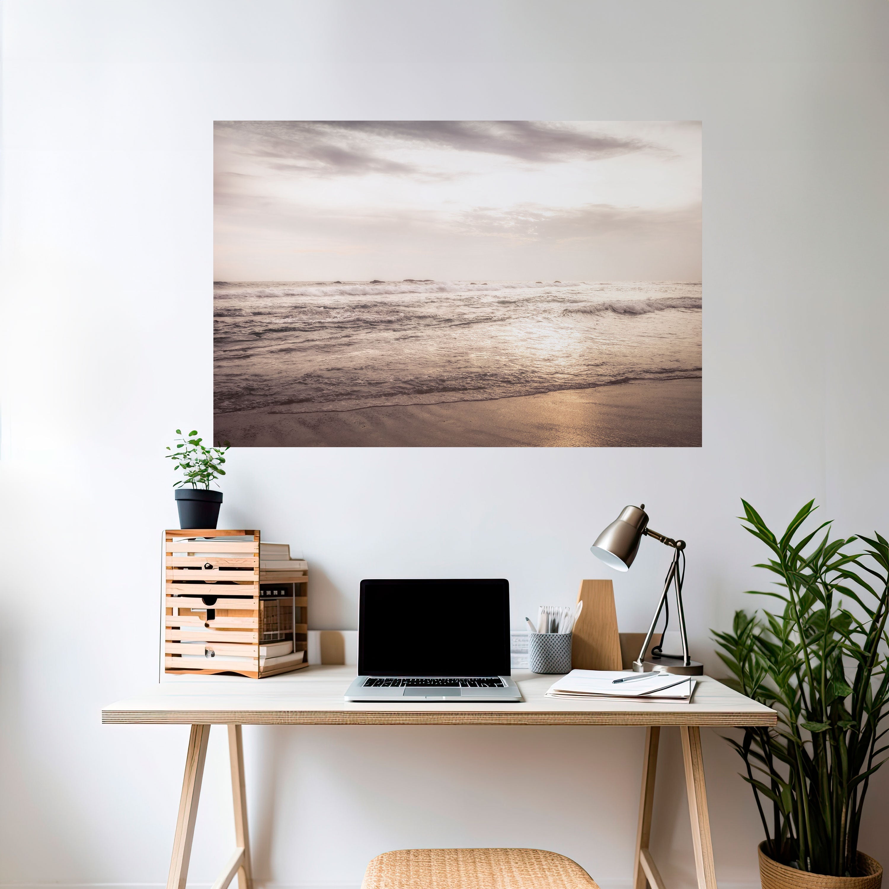 WHISPERS OF THE OCEAN Peel and Stick Horizontal Poster