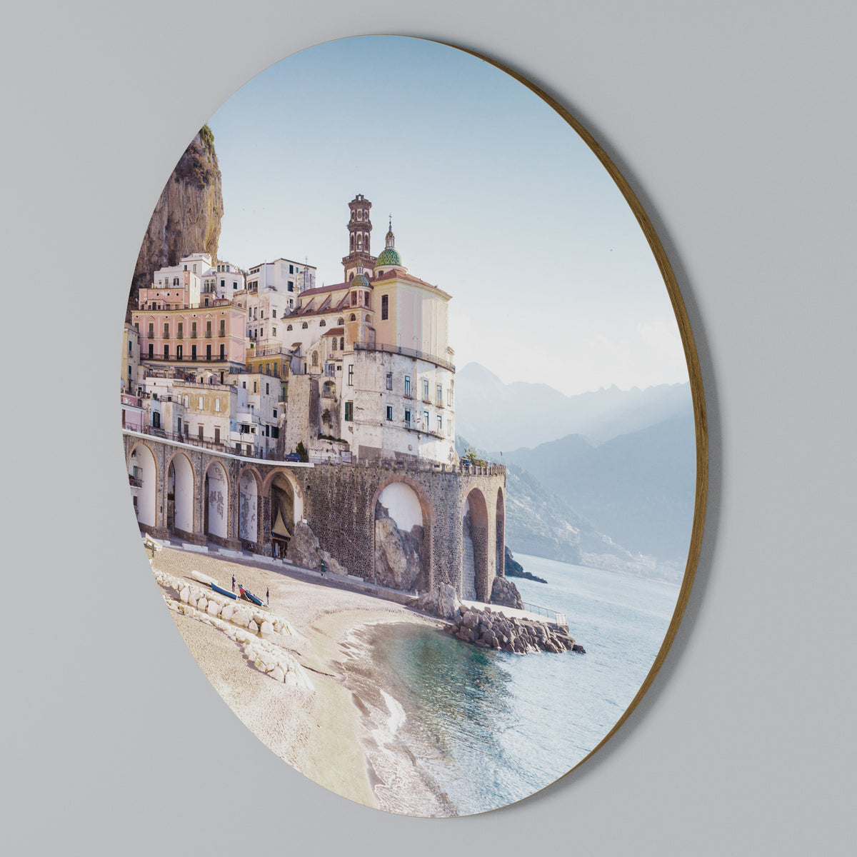 SEASIDE ARCHITECTURAL FANTASY Round Wall Art