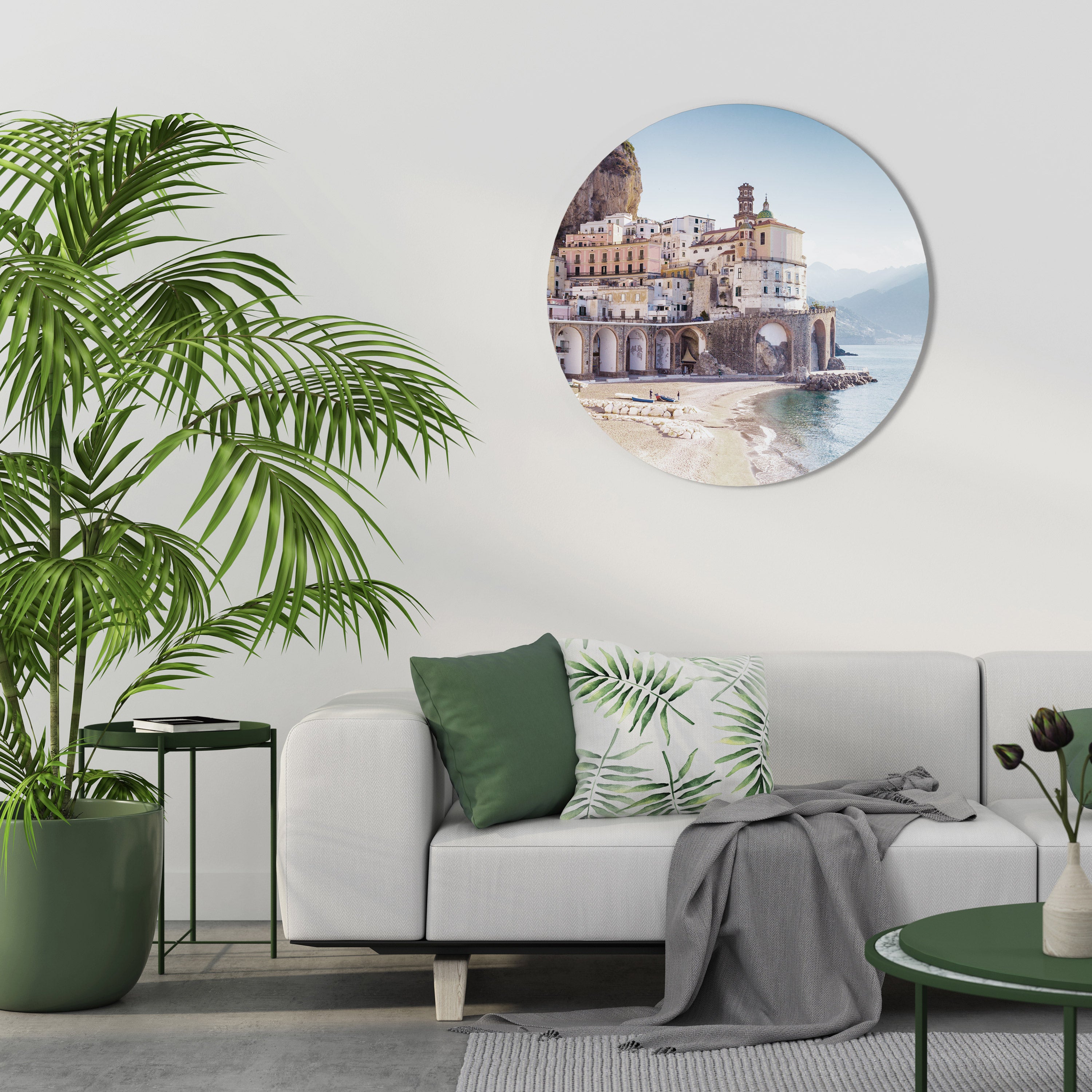 SEASIDE ARCHITECTURAL FANTASY Quadro Redondo Decorativo