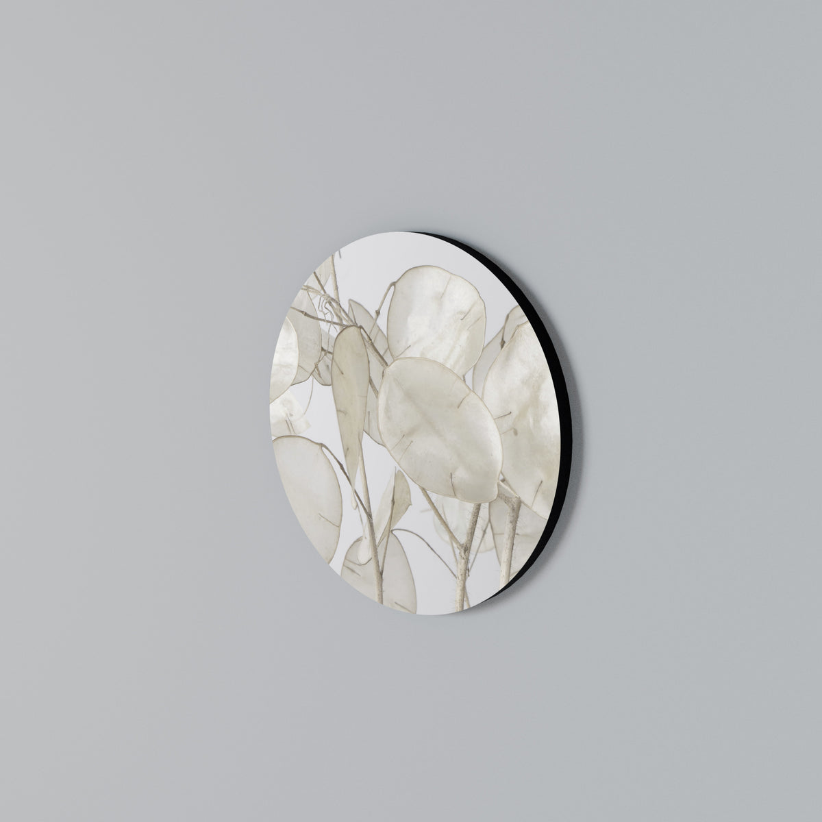 SILKY FOLIAGE WHISPERS Round Wall Art