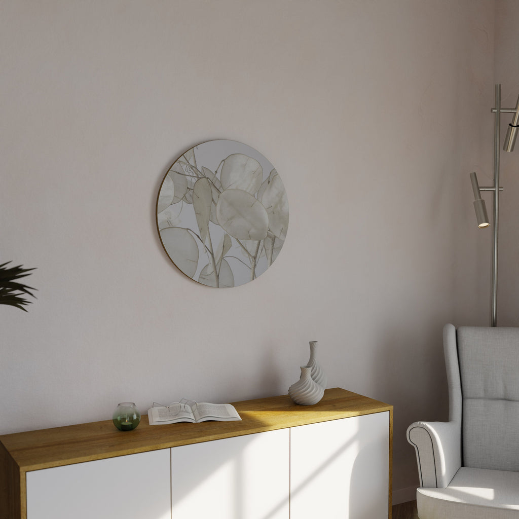 SILKY FOLIAGE WHISPERS Quadro Redondo Decorativo