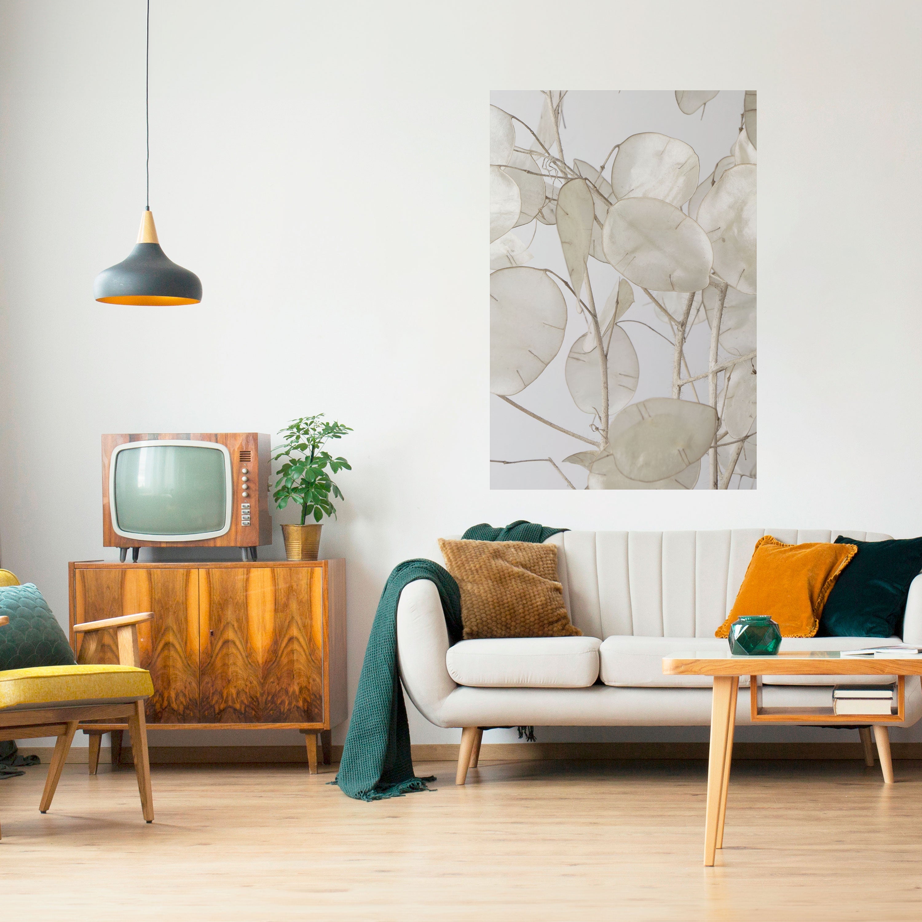 SILKY FOLIAGE WHISPERS Peel and Stick Vertical Poster