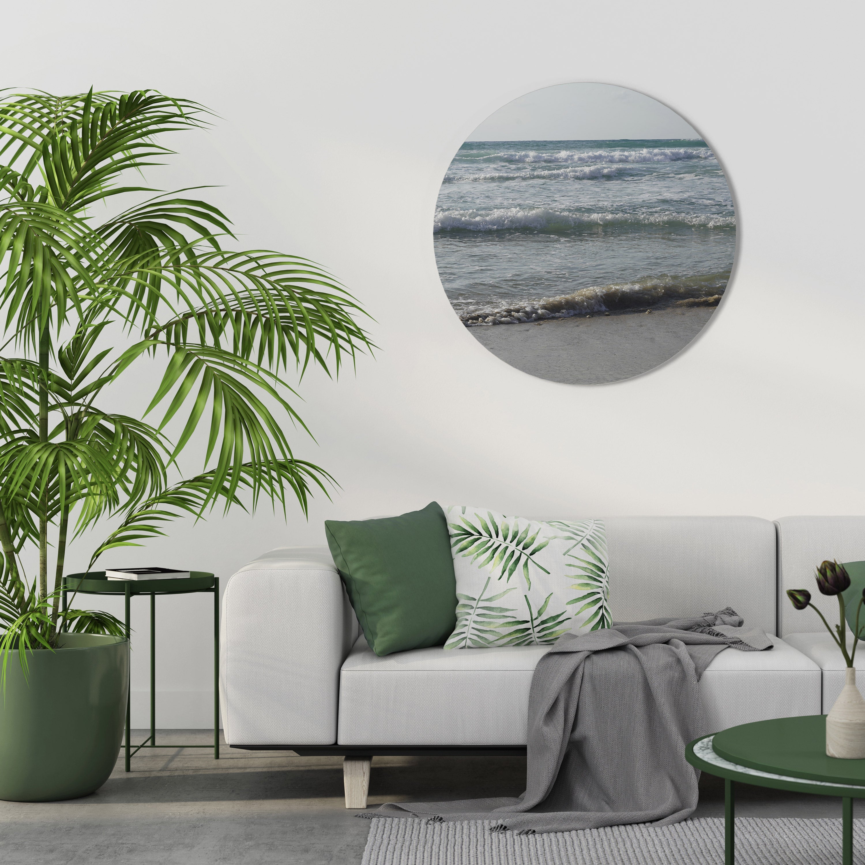 WAVES OF TRANQUILITY Round Wall Art