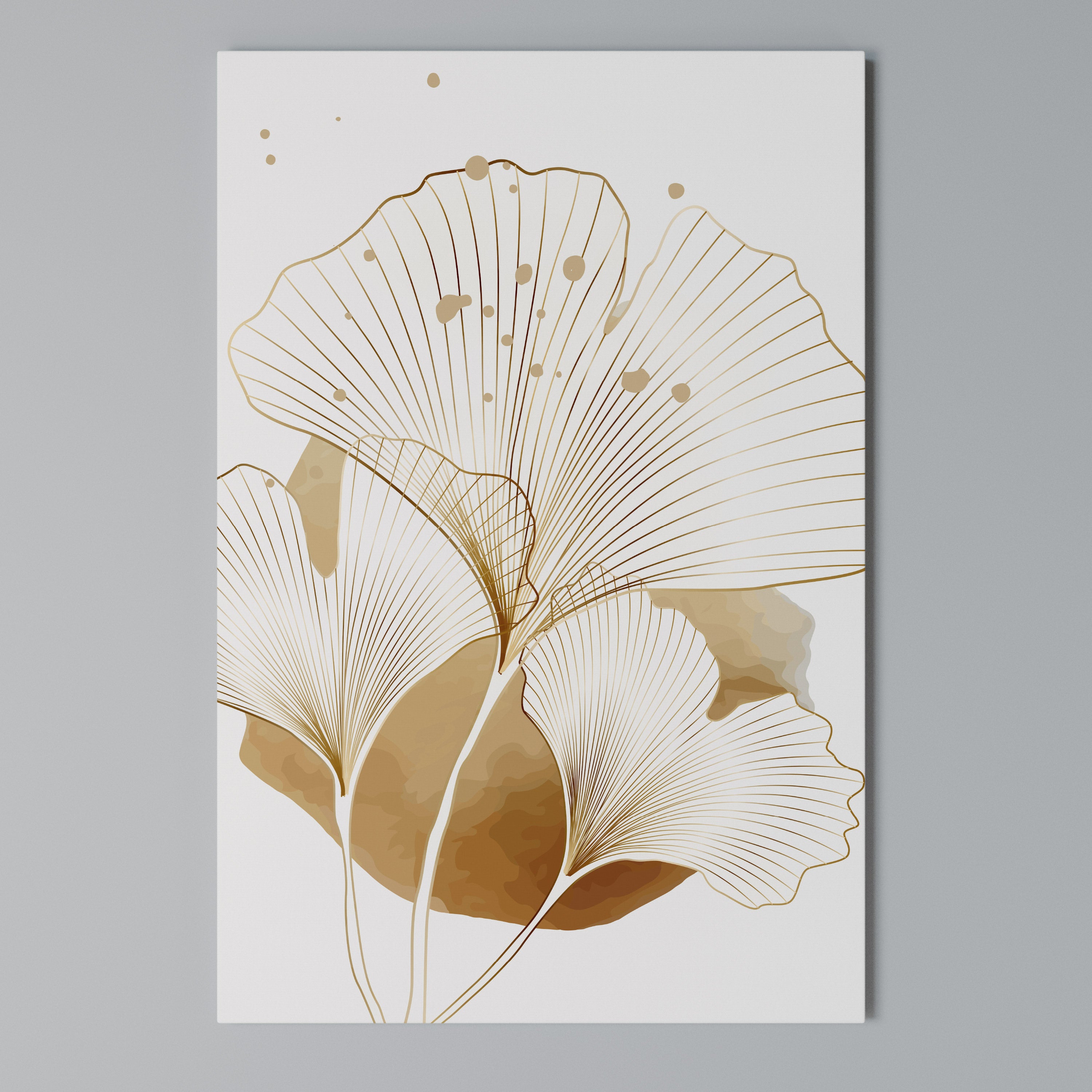 GOLDEN GINKGO DREAMS Quadro em tela vertical