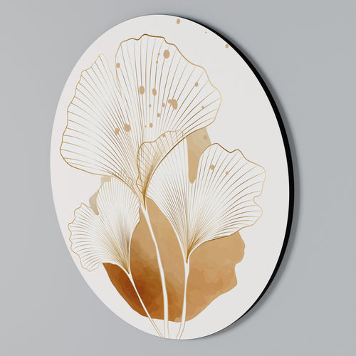 GOLDEN GINKGO DREAMS Round Wall Art