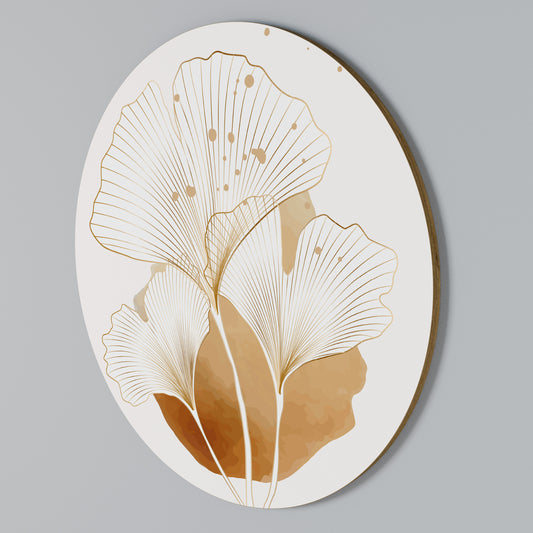 GOLDEN GINKGO DREAMS Round Wall Art