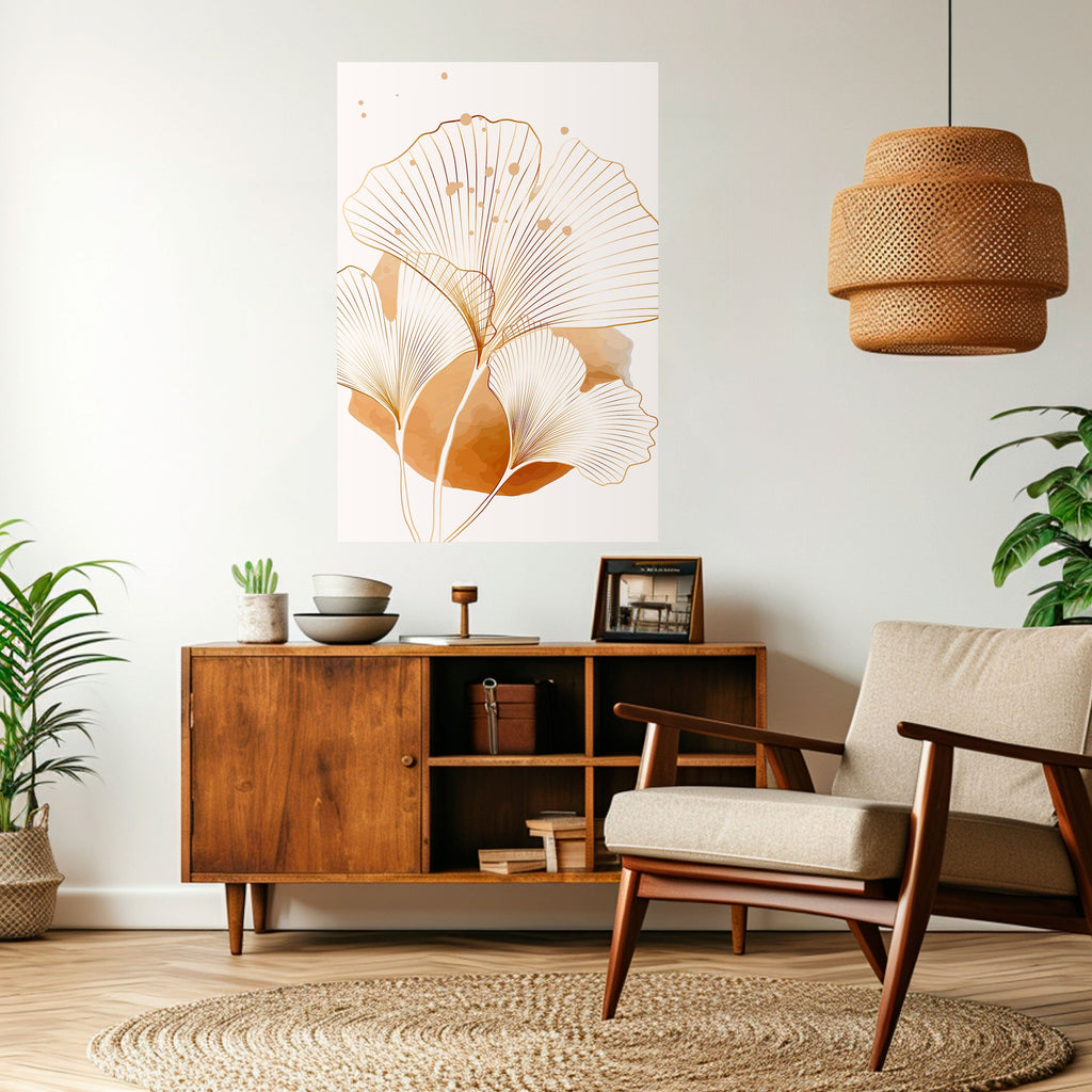 GOLDEN GINKGO DREAMS Peel and Stick Vertical Poster