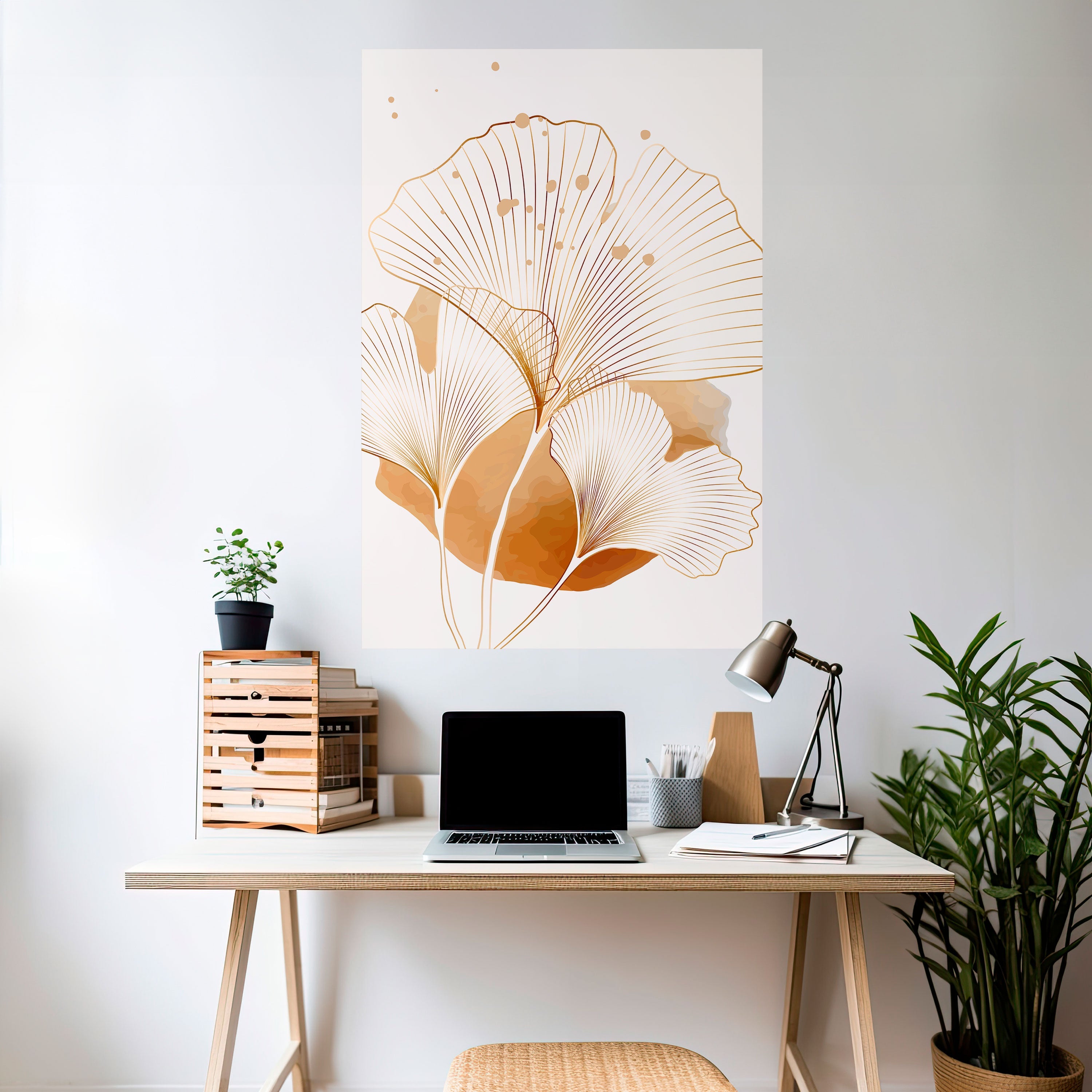 GOLDEN GINKGO DREAMS Peel and Stick Vertical Poster