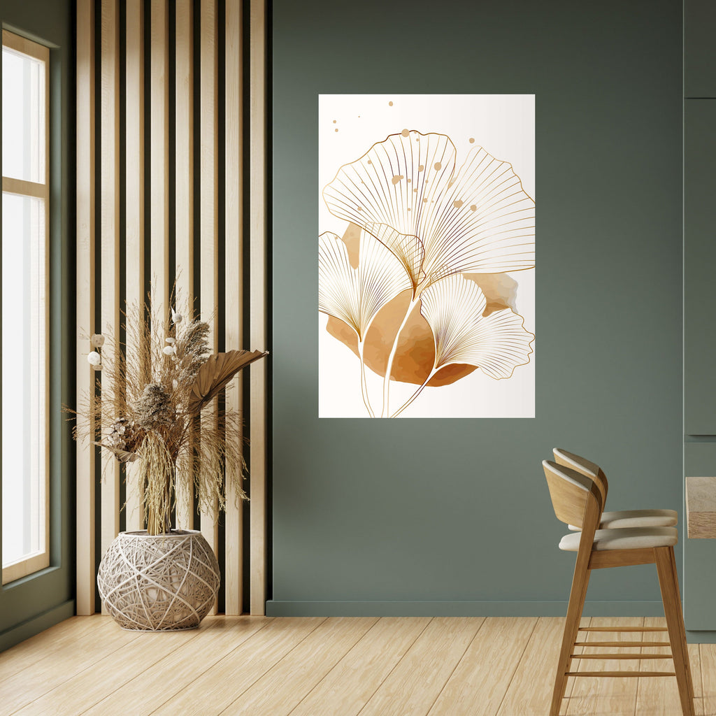 GOLDEN GINKGO DREAMS Peel and Stick Vertical Poster